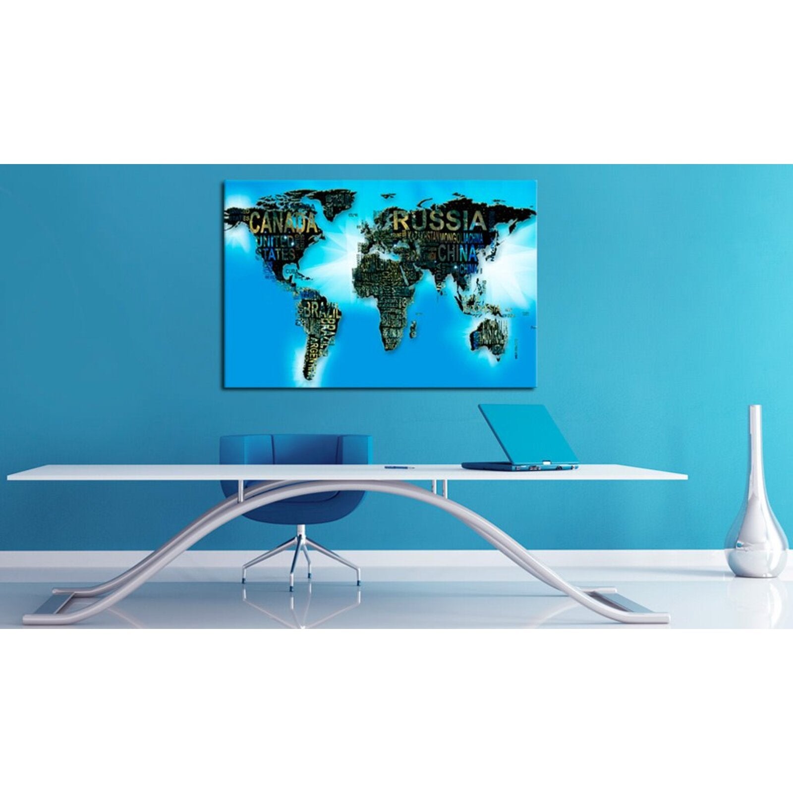 Tableau en liège monde bleu - 120 x 80 cm - 2