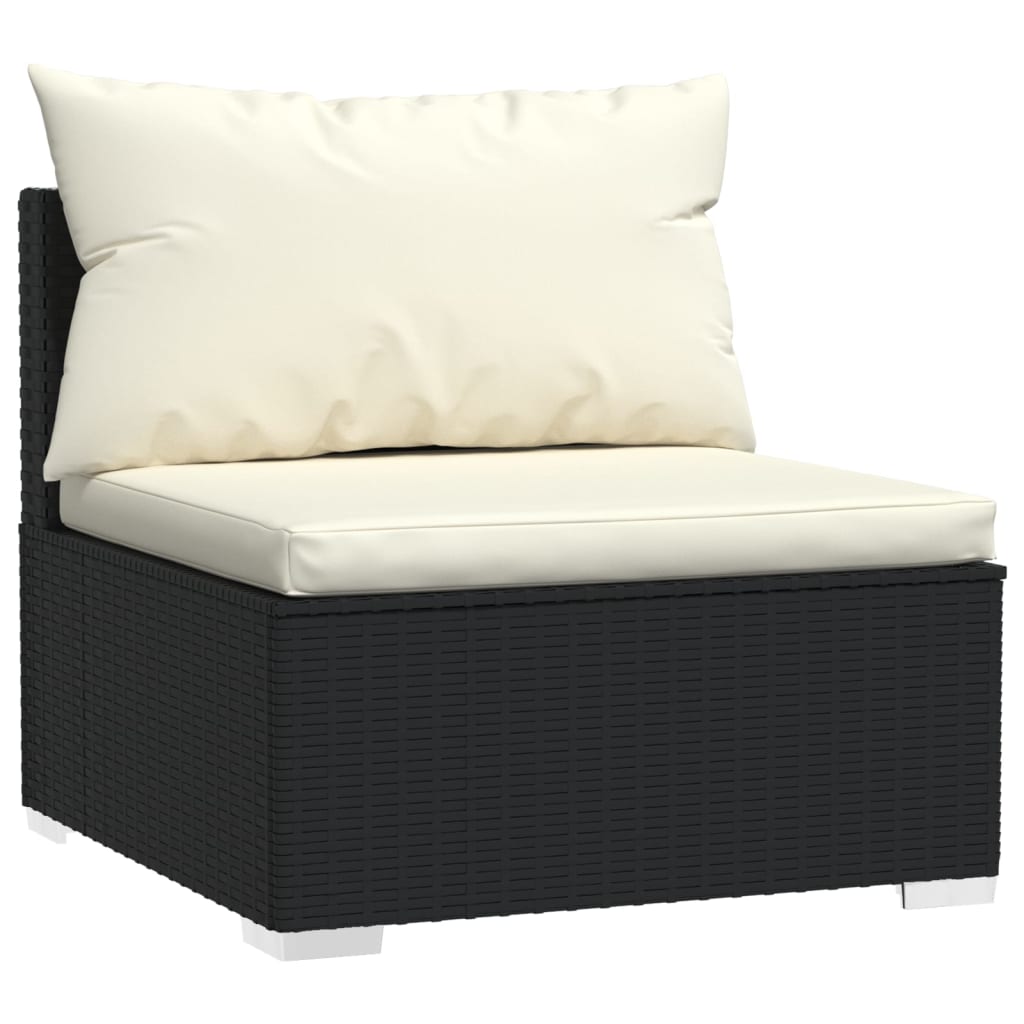 Maison Exclusive - Set Divani da Giardino 12 pz con Cuscini in Polyrattan Nero - 5