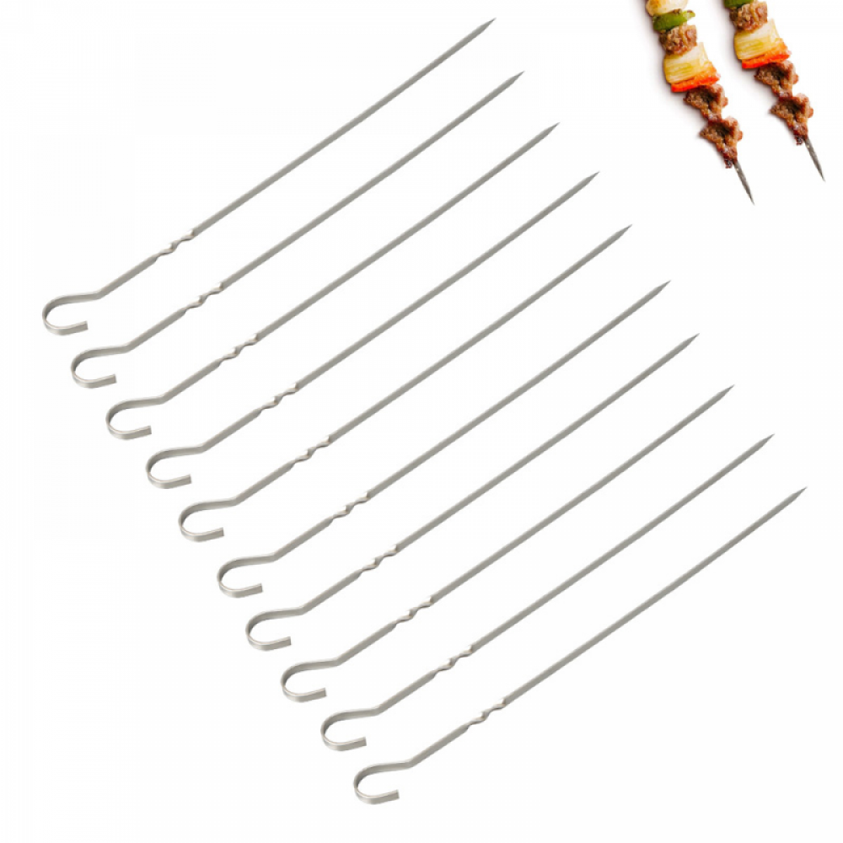 Broșură Grătar, Broșură Oțel Inoxidabil, Farfurie, Carne, Pui, Legume, Broșură 10, 40cm