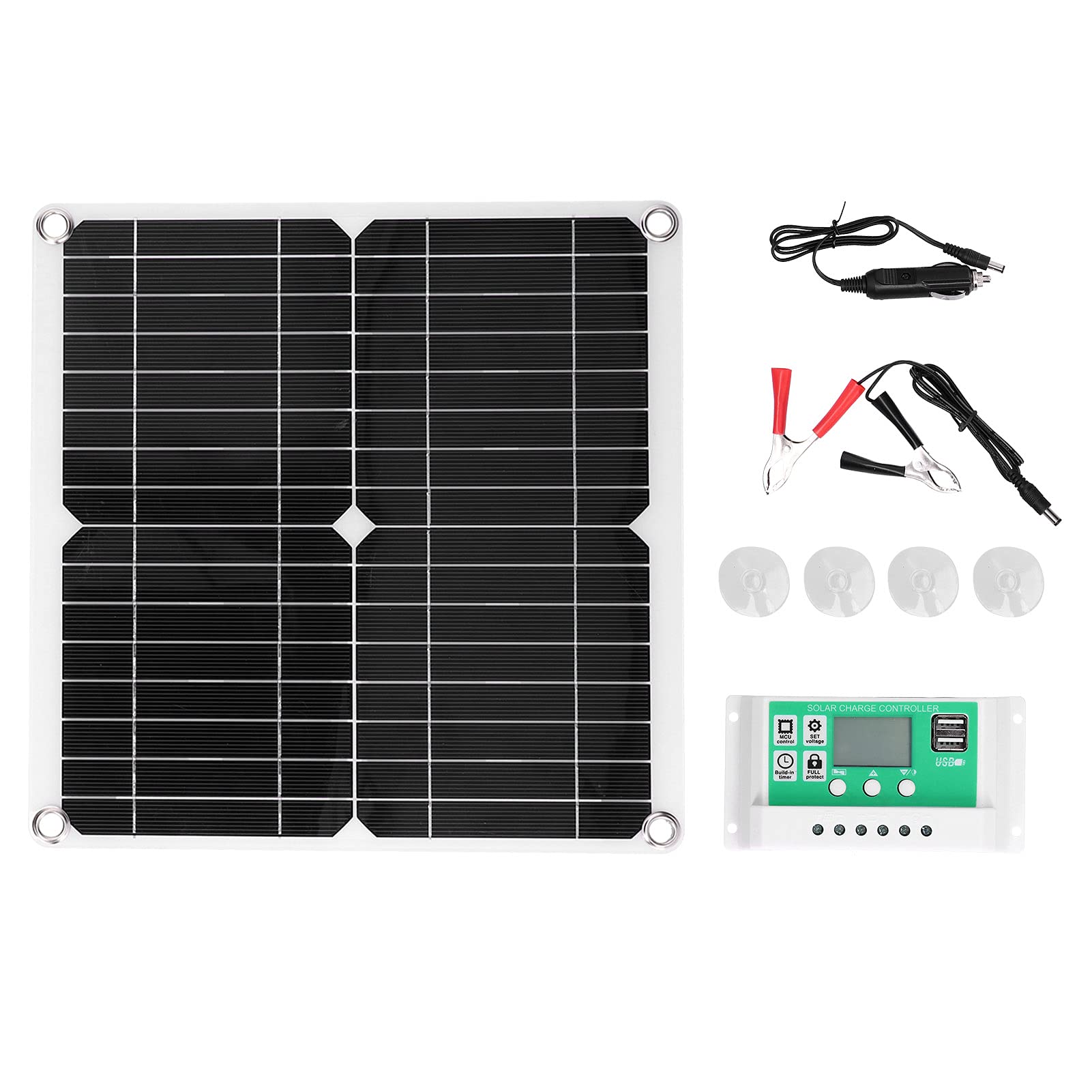 200W Flexible Panneau Solaire Kit Monocristallin Avec Contrôleur 20A Sortie USB Pour Charger Les Batteries 12V 24V (gel AGM Ventilé) Pour Camping-car, Caravane, Bateau, Toits
