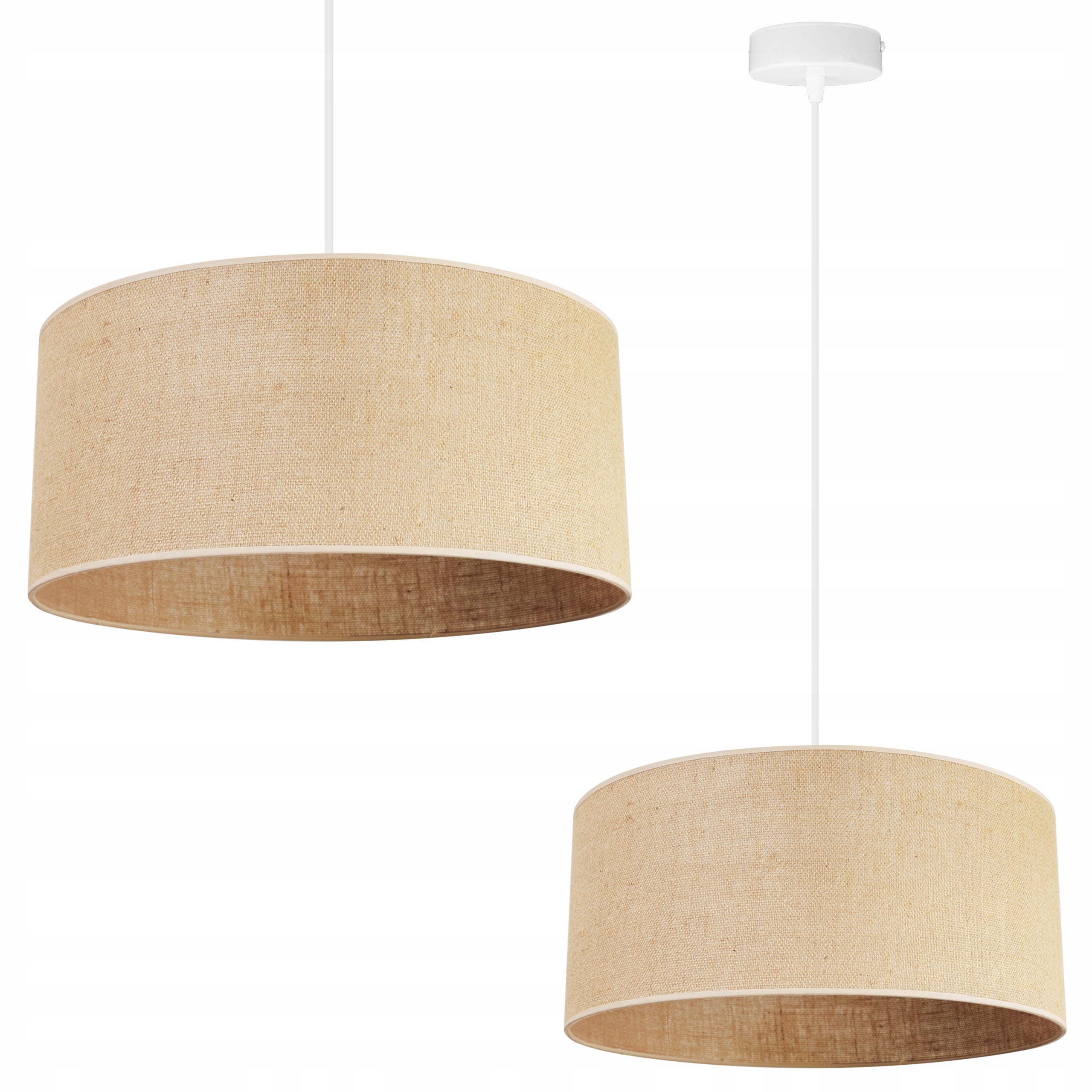 Lampa sufitowa wisząca modern Juta 1xE27 40cm klosz owalny beżowy Light Home LH