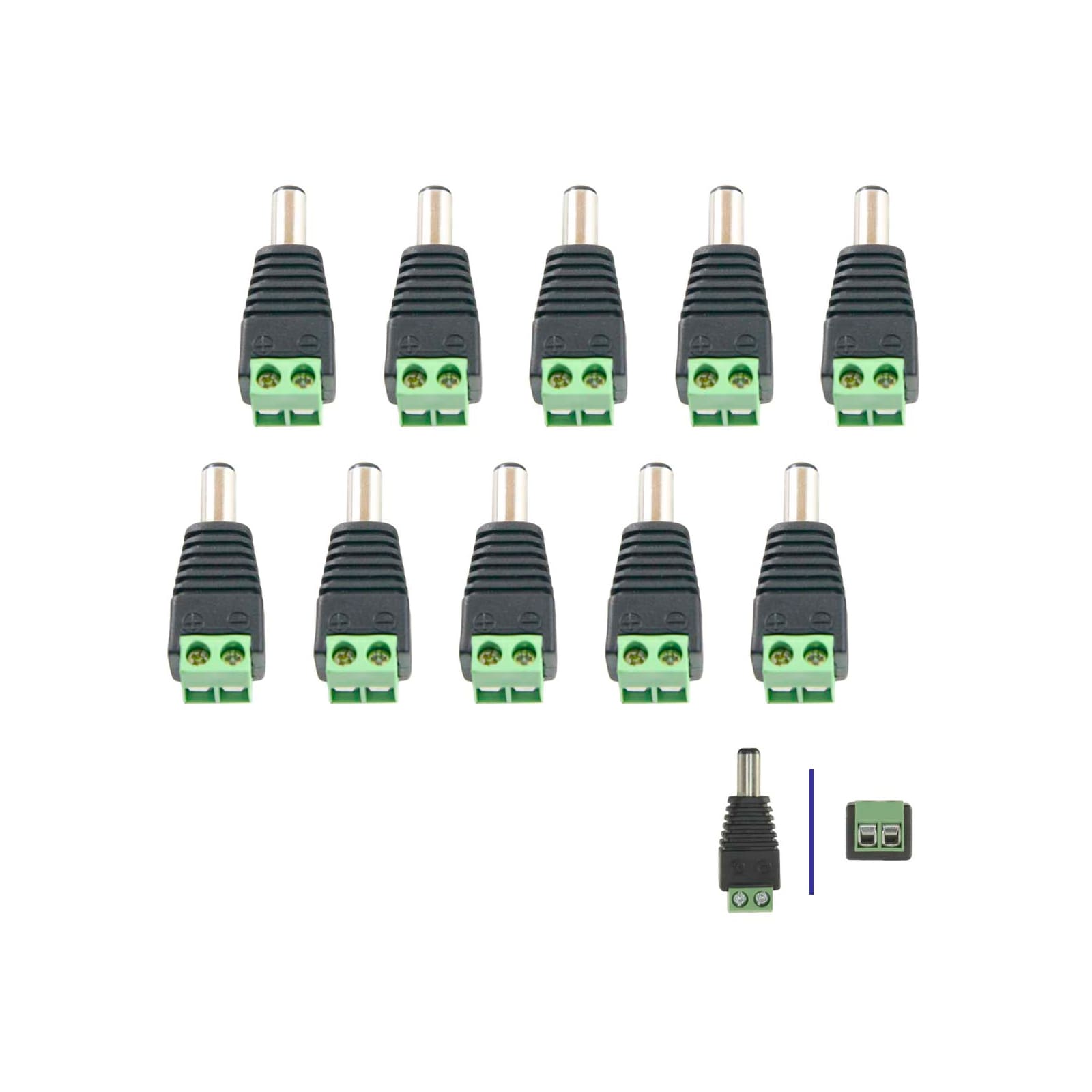 Connettore Maschio 2.1mm X 5.5mm Dc Alimentazione Per Telecamere Maxte C 013 Connettore Maschio 2.1mm X 5.5mm Dc Alimentazione Per Telecamere Maxte C 013
