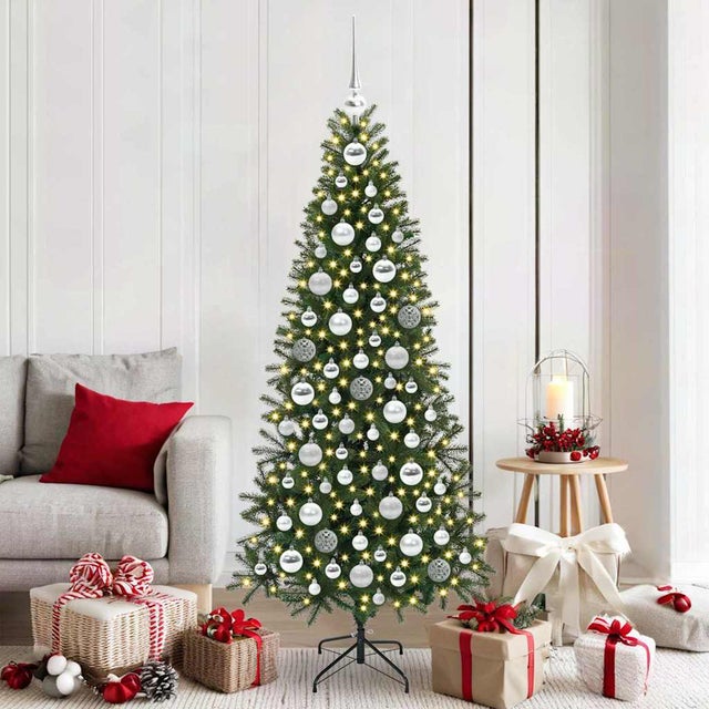 Ensemble de boules de Noël, 120 pièces, argentées, diamètre 6 cm, en plastique