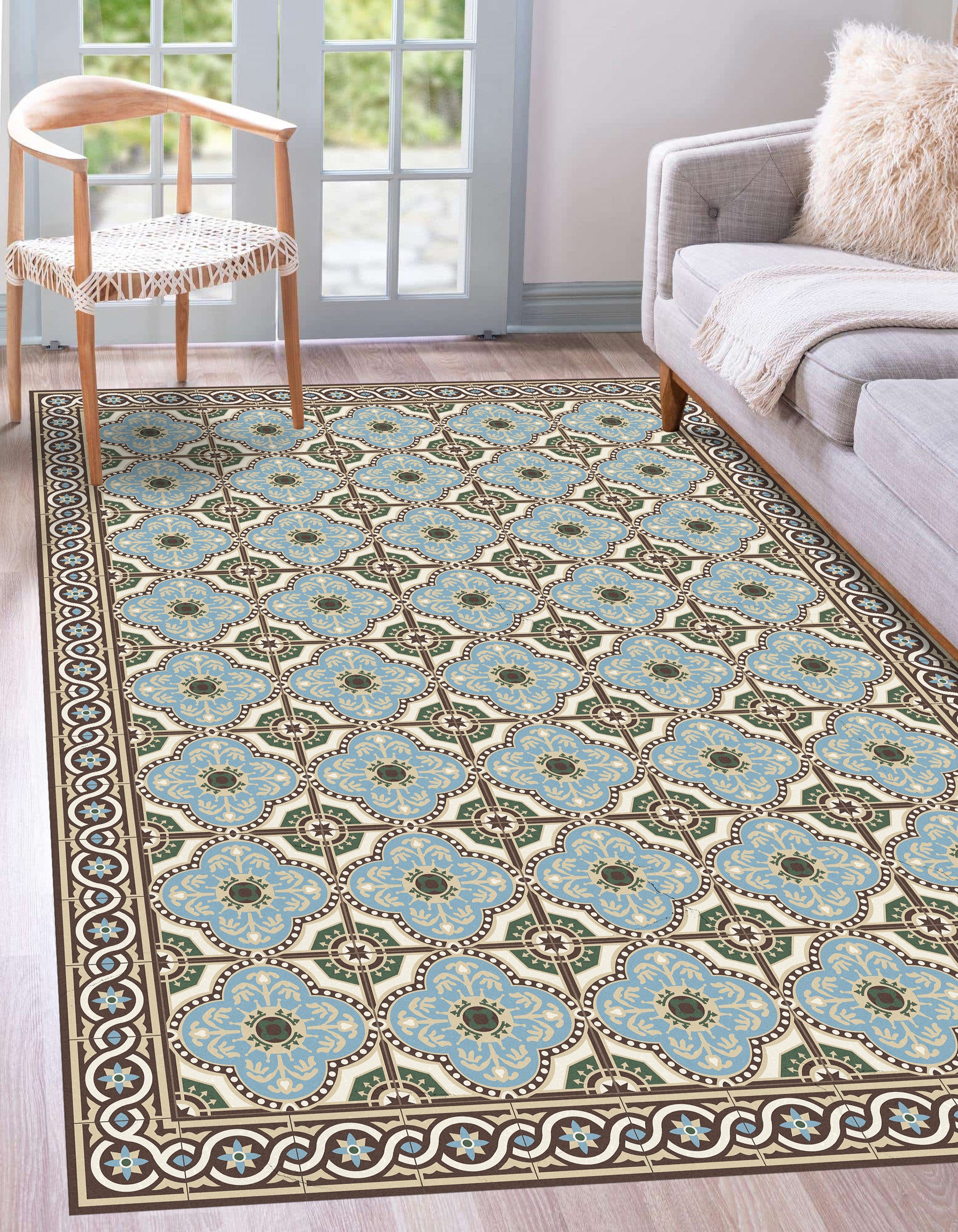 Tapis antidérapant en vinyle Diva 133x200 cm - PVC imprimé, lavable, ignifuge, pour le salon et la cuisine - 2