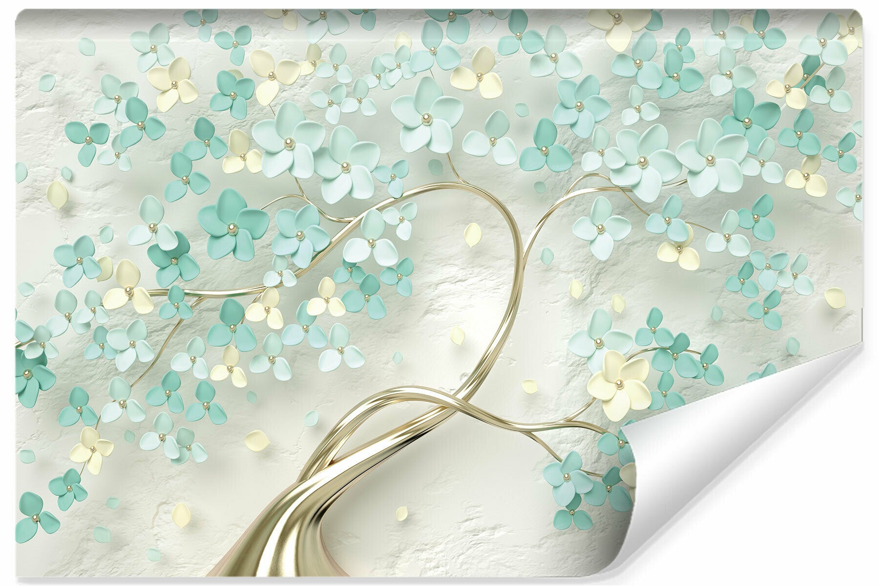 Papel pintado vlieseline foto flores árbol efecto abstracto 3d para el dormitorio 368cm x 254cm