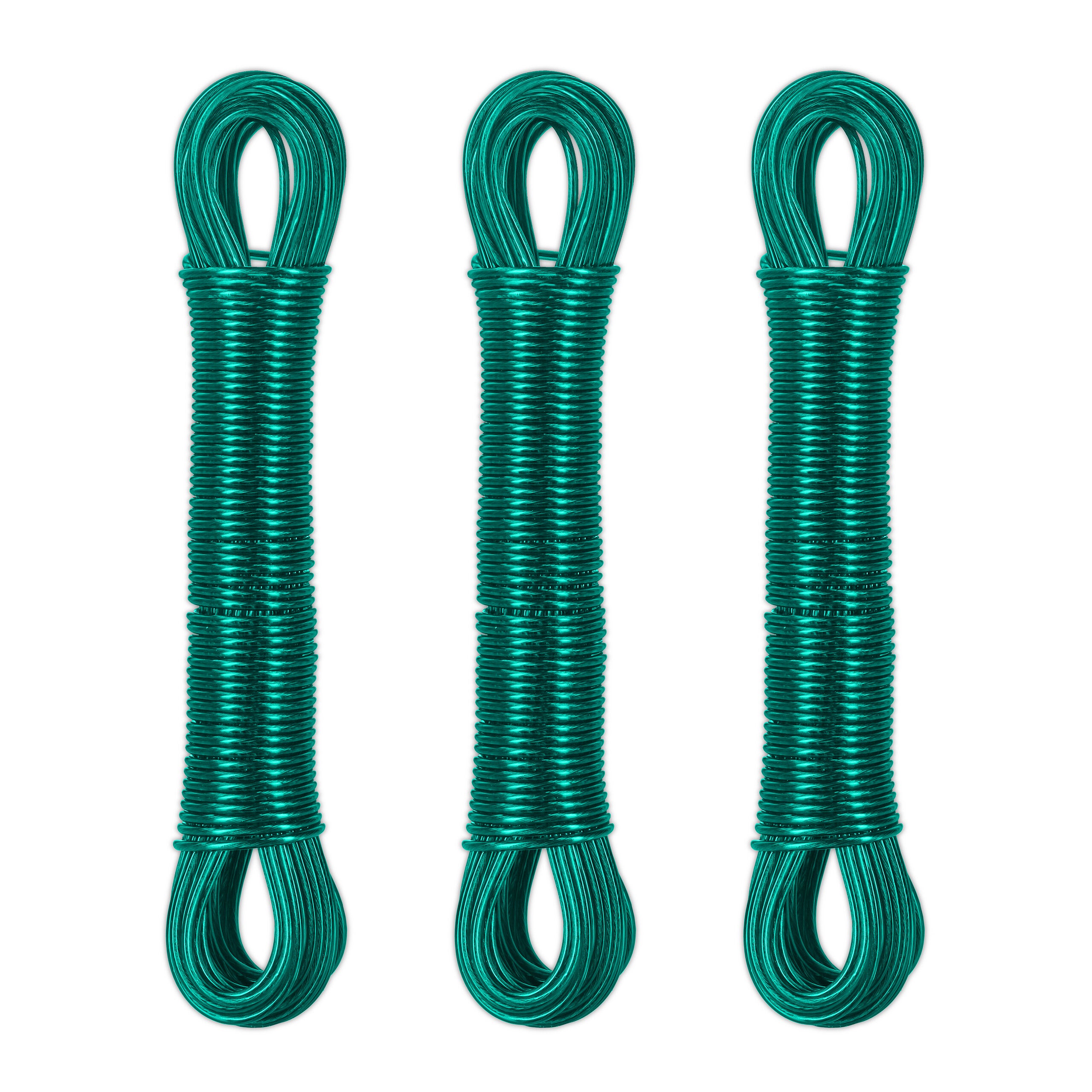 Vinsani Filo Stendibiancheria In Acciaio Con PVC, 50m, Blu – Resistente E Antimuffa Per Interno/Esterno - 2