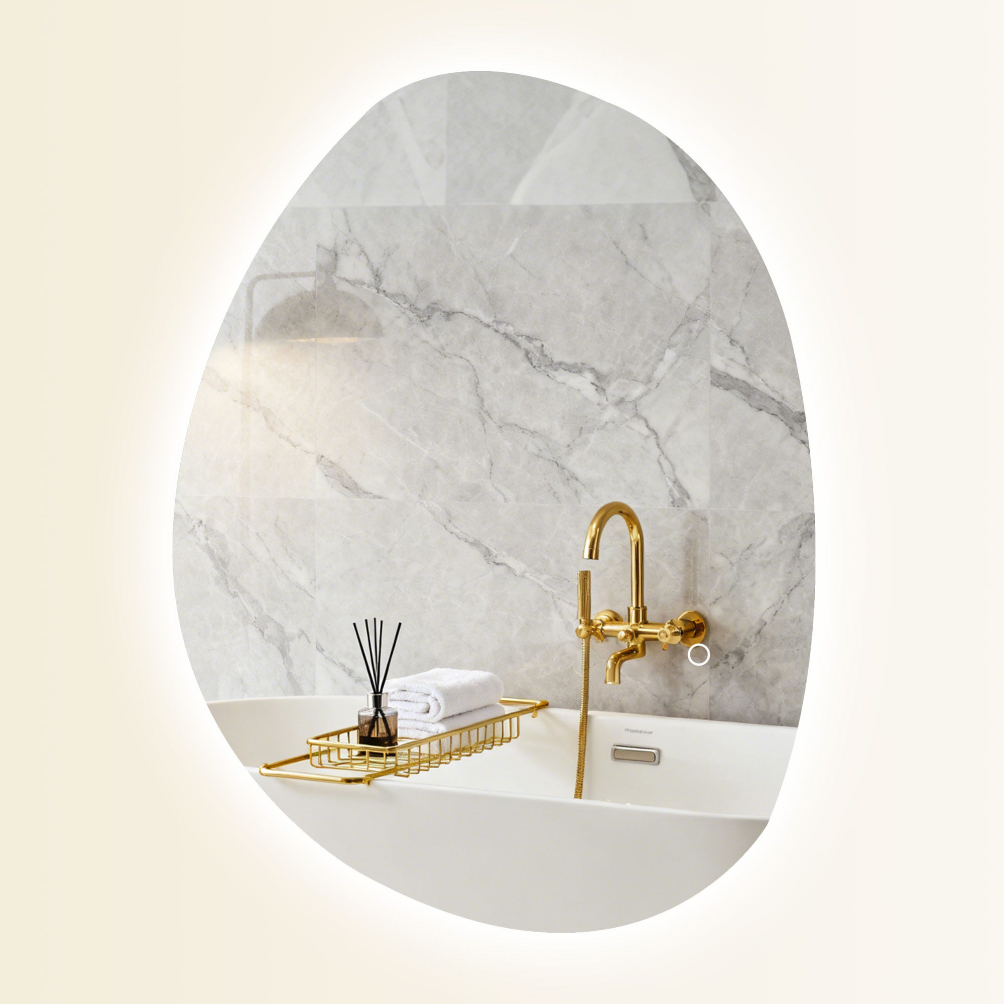 Miroir Salle De Bain LED Éclairé Tactile 3 Couleurs - Avec Anti-Buée, Horloge & Température