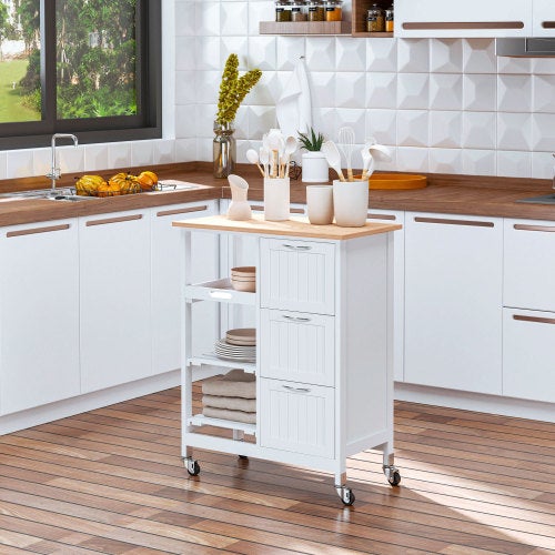 BAKAJI Carrello Portaoggetti in Acciaio Cromato per Bagno Cucina