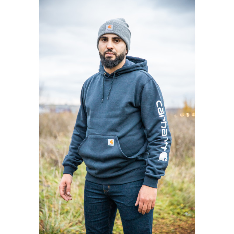 Sweat Midweight Sleeve Logo Hooded K288 Bleu Marine - Carhartt - Taille 2XL - 3
