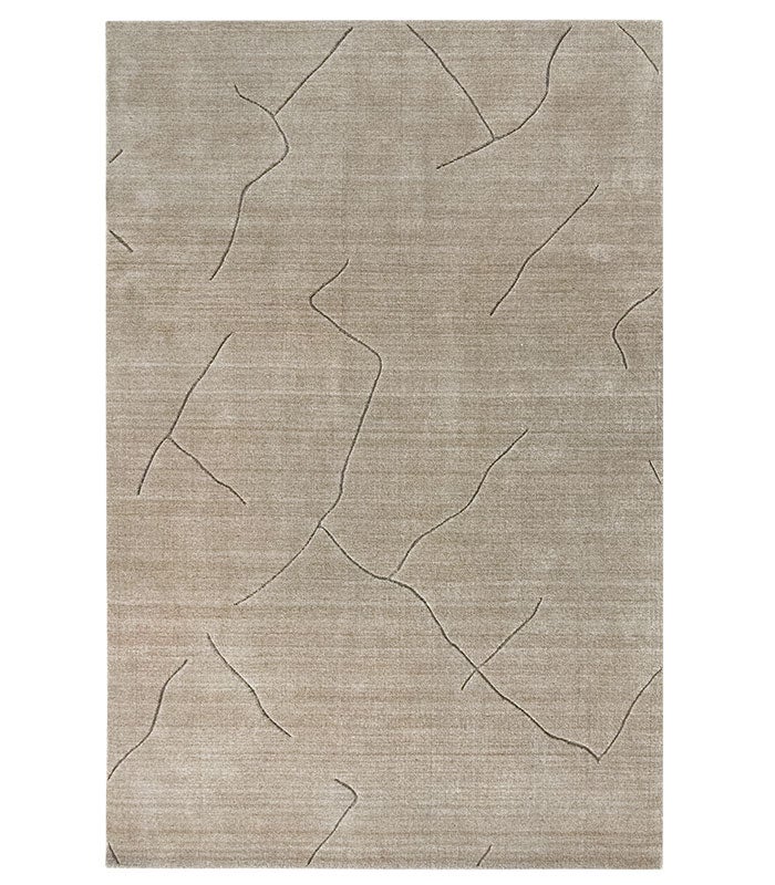 Hamid - Duży dywan wełniany RACINES COLLECTION TAUPE 400x300 cm - Nowoczesny styl do jadalni, salonu, sypialni
