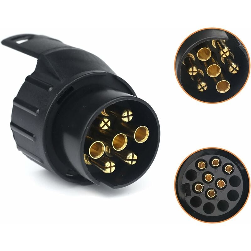 7/13 Adapter wtyczki przyczepy 7 do 13 pinów Złącze haka holowniczego 7-pinowe na 13 pinów do przyczepy samochodowej, ciągnika, przyczepy kempingowej,