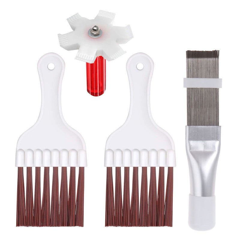 FCR6 Ensemble De 6 Peignes à Ailettes + Brosse Pour Climatiseur - Outils De Nettoyage Et Redressement Condensateur