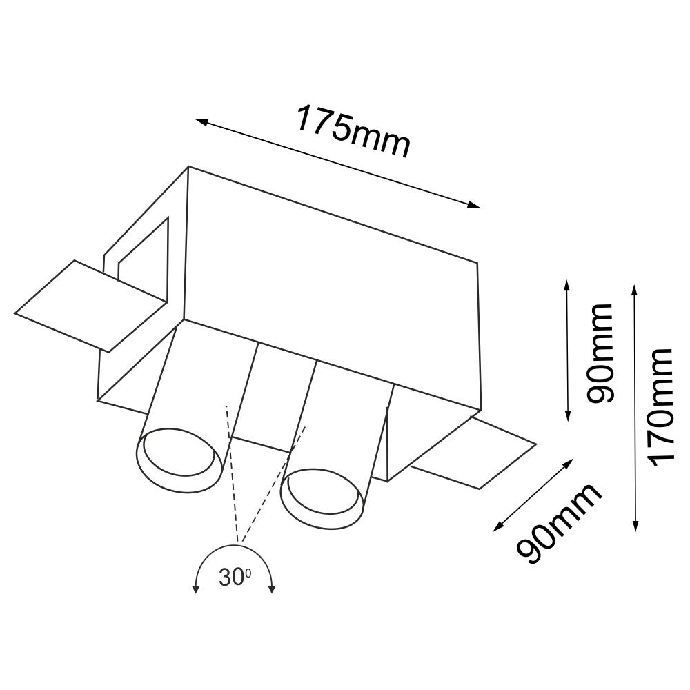 Oprawa sufitowa wpuszczana Yamato biała 2xGU10x4W prostokątna ruchoma IP20 wym: 17 x 17,5 x 9 cm metal Shilo - 2