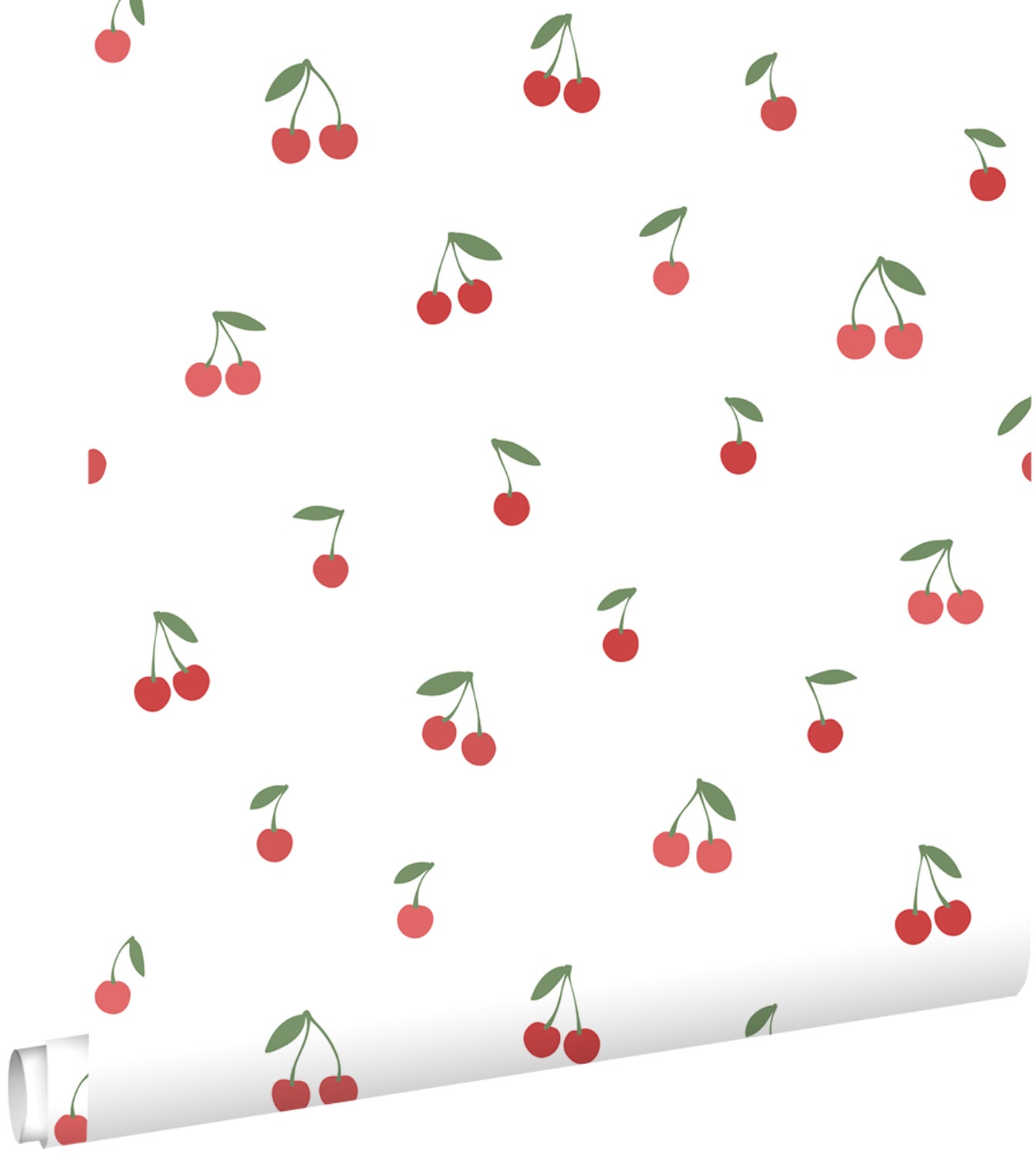 Tapeta z wiśniami białymIczerwonym - 50 x 900 cm - ESTAHOME