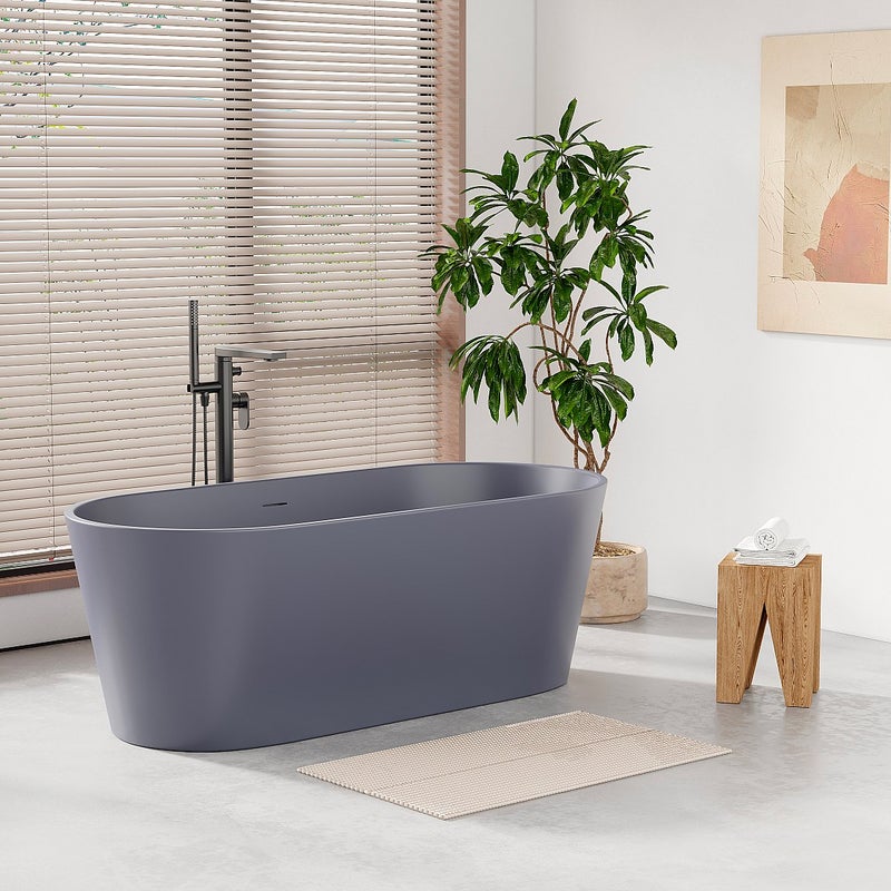 Wanna wolnostojąca owalna - 255 l - 159 x 74 x 56 cm - Niebieski mat - Akryl - LUZECA