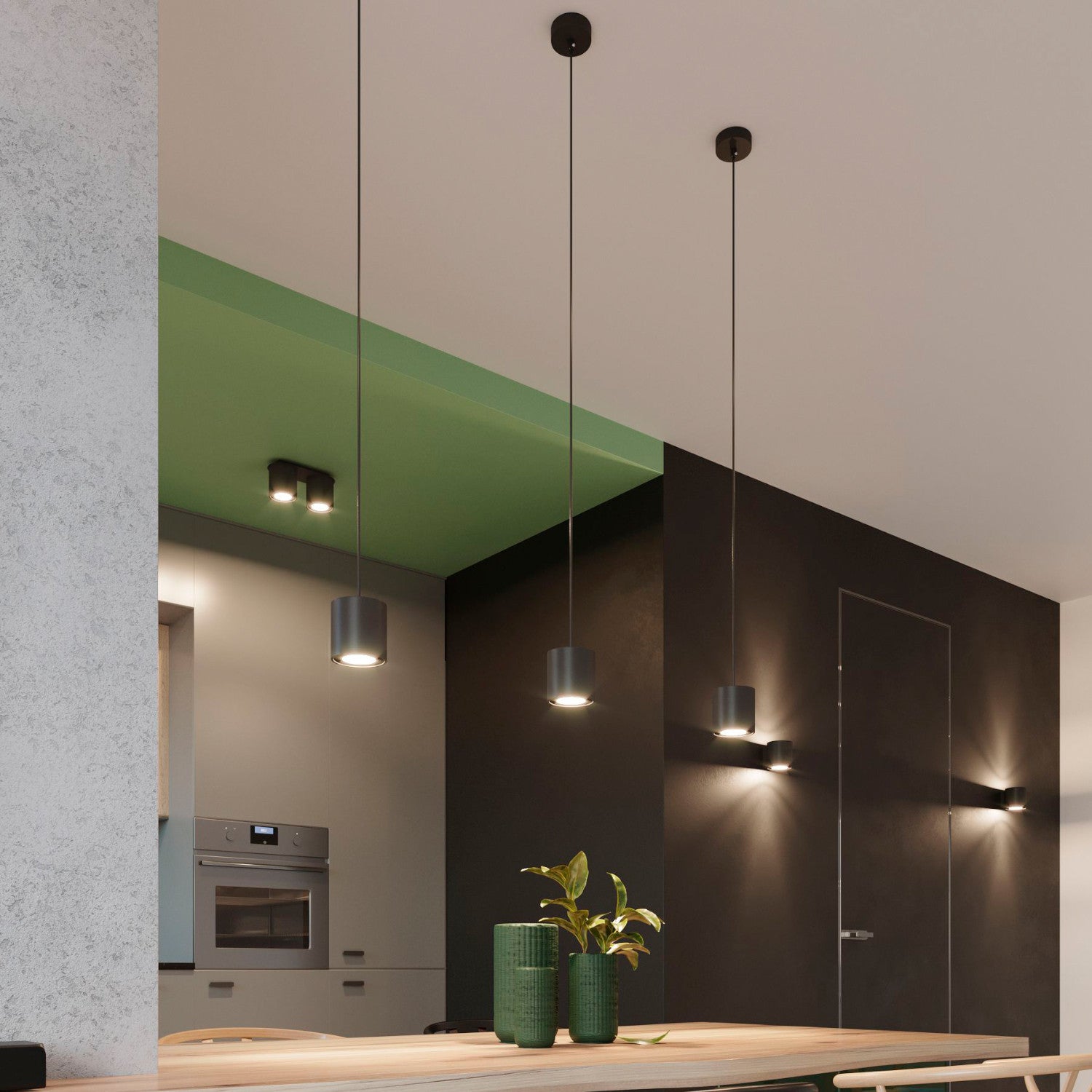Lustre Suspension Orbis 1 SOLLUX , Noir, Aluminium, GU10, IP20, 800 mm x Ø100 mm - 4