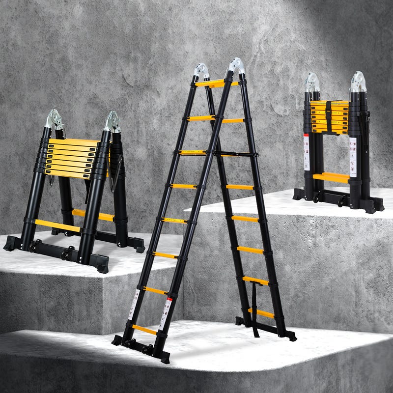 Escabeau télescopique 5m/2m50 double fonction gamme Grafitek Escabeau télescopique 5m/2m50 double fonction gamme Grafitek