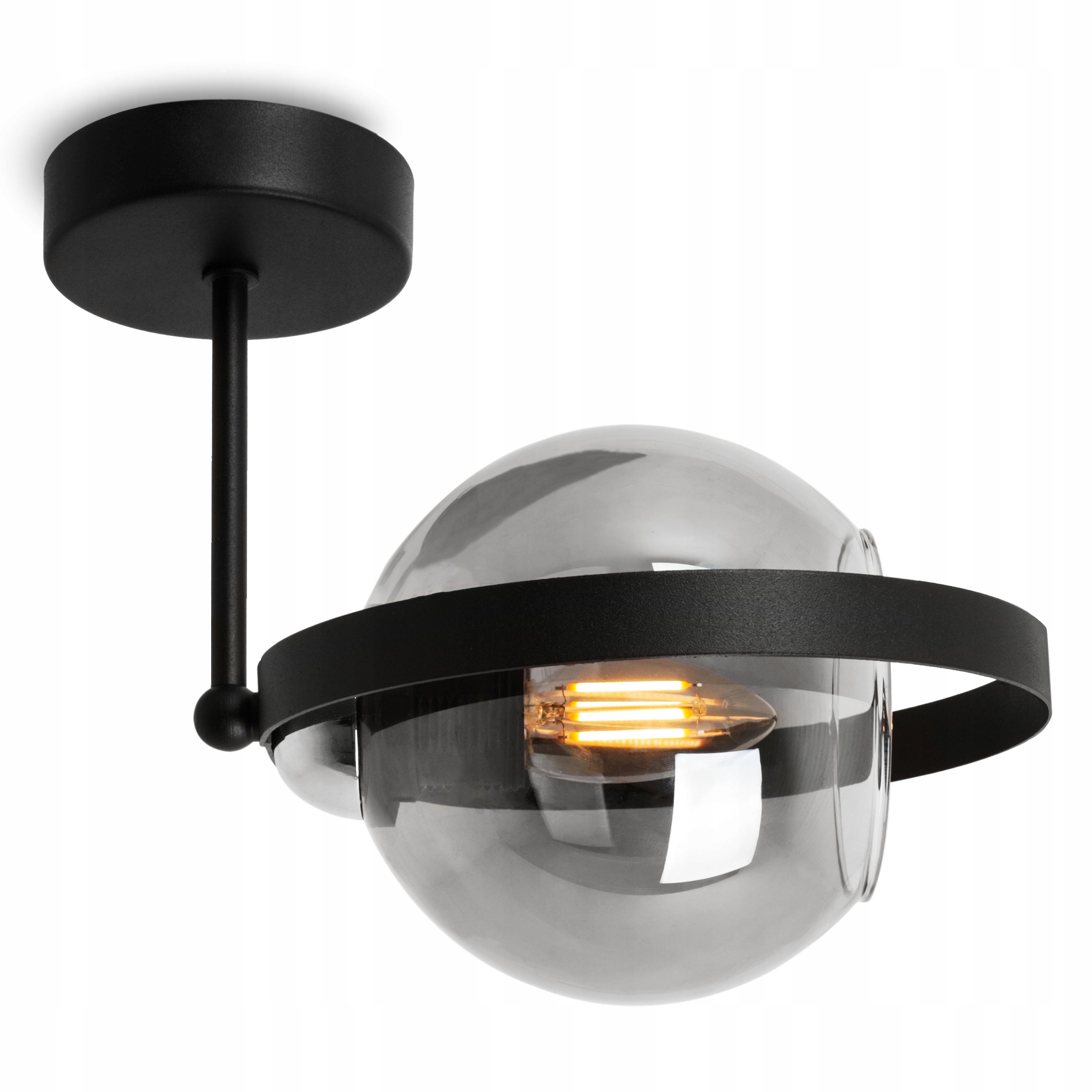 Lampa kinkiet ścienny Ring Haga modern 1xE27 klosz pierścień grafitowy Light Home LH - 5