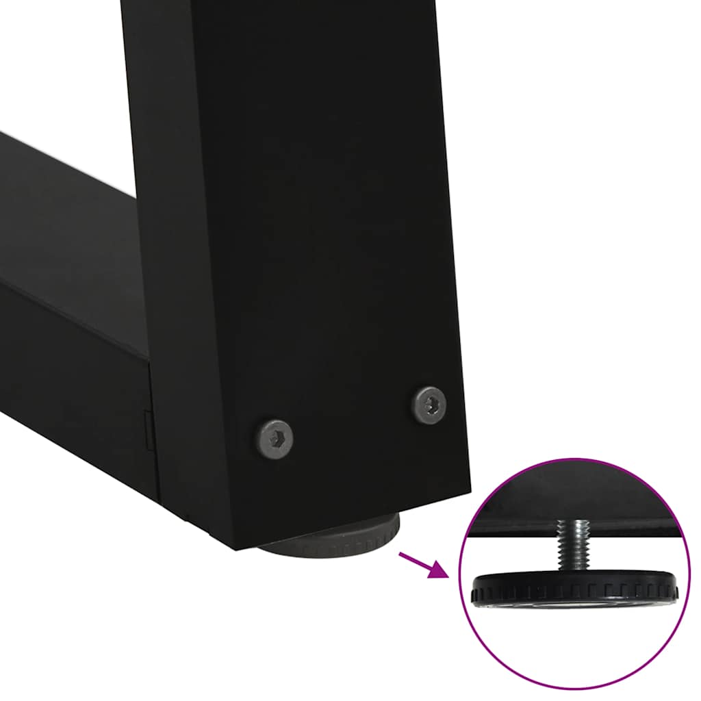 Pernas para mesa de jantar em V, 2 peças, pretas, 80x(72-73,3) cm, aço vidaXL - 9