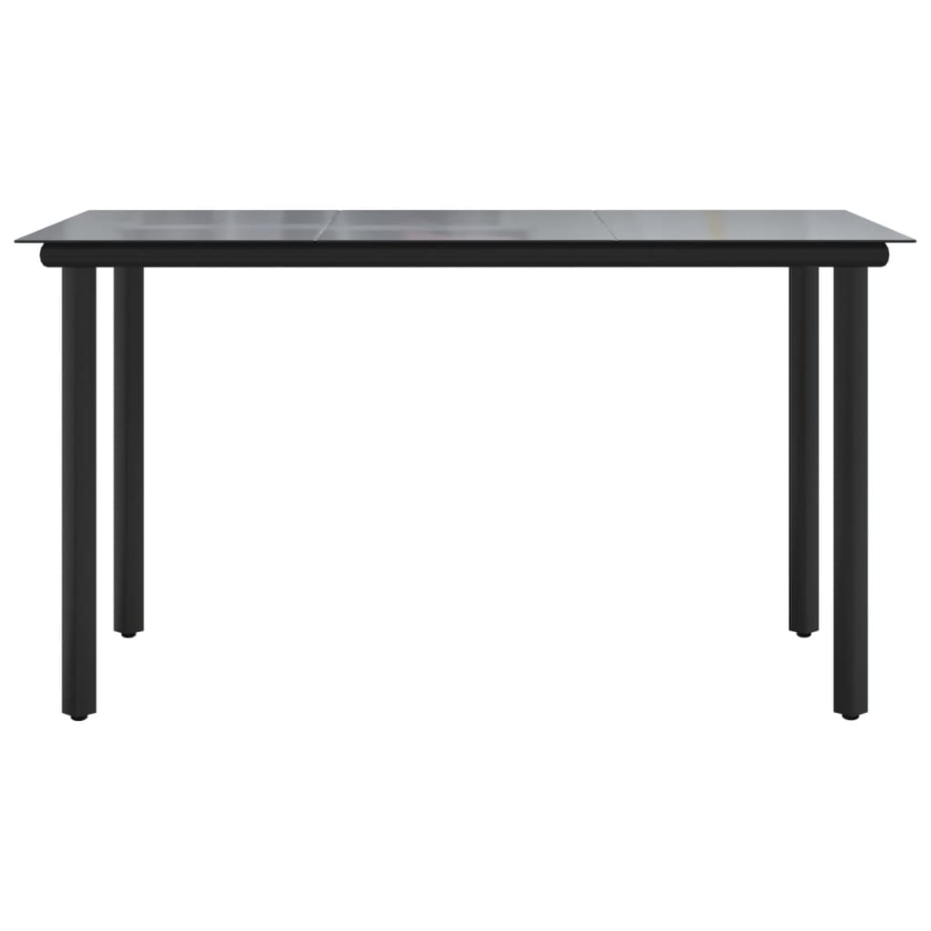 The Living Store - Ensemble à manger de jardin 9 pcs noir rotin PVC - 8