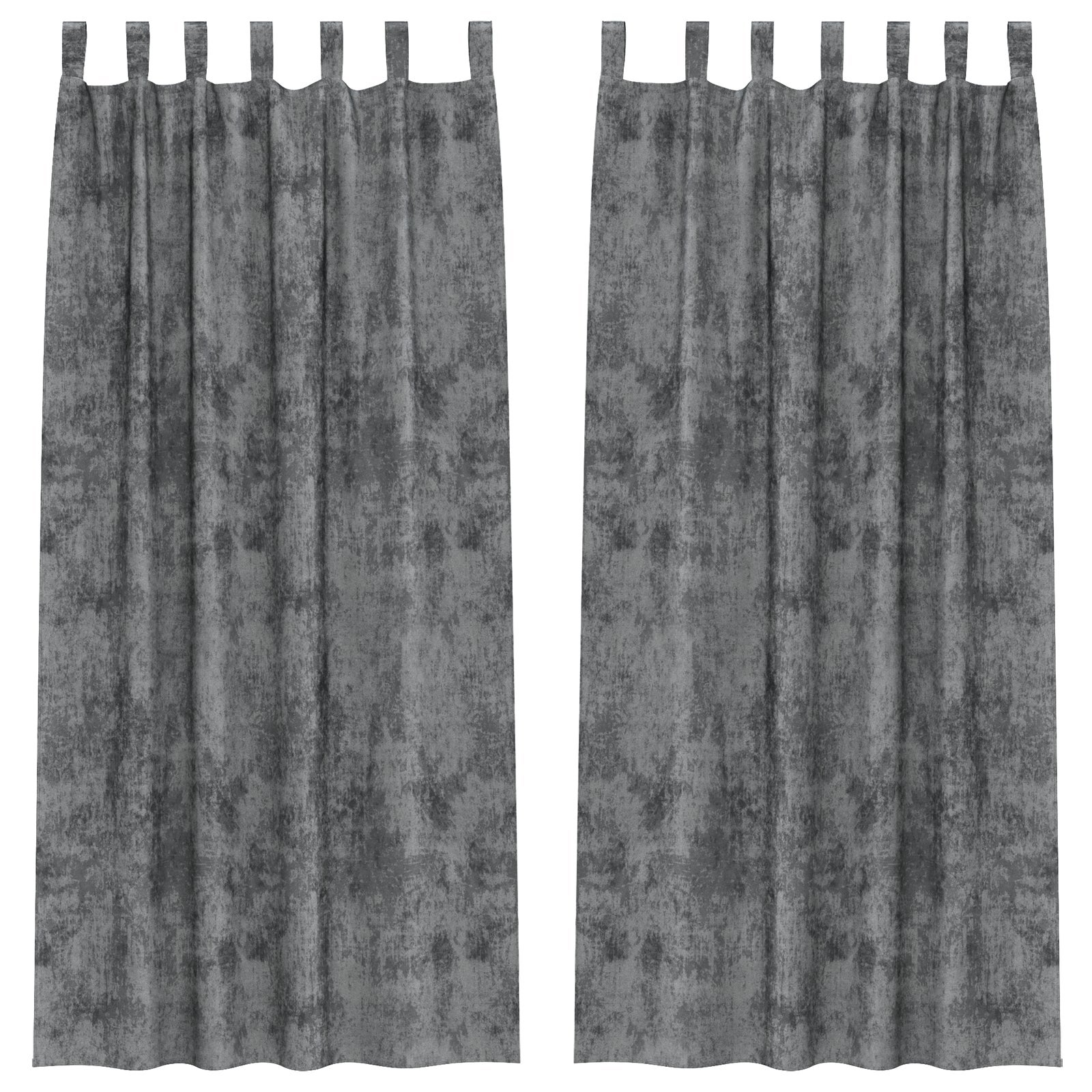 Zasłony z weluru z zasłonami 2 pcs Szary 225 x 140 cm Aksamit vidaXL