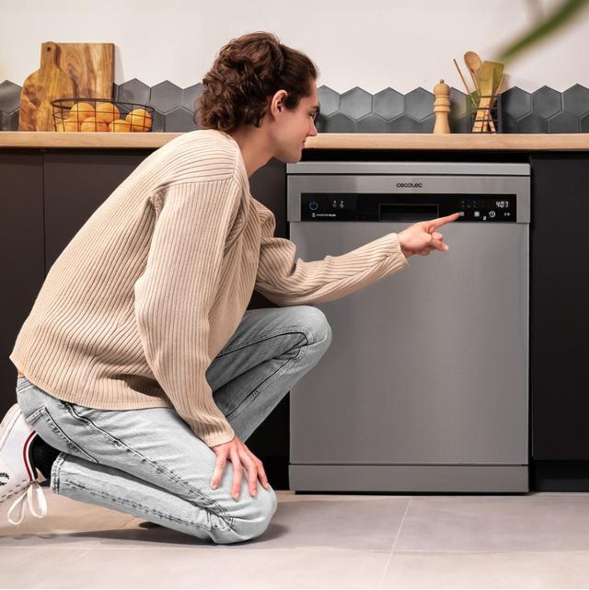 Lavavajillas Cecotec Bolero Aguazero 6500 15 cubiertos 6 programas C inox 60 cm - 2