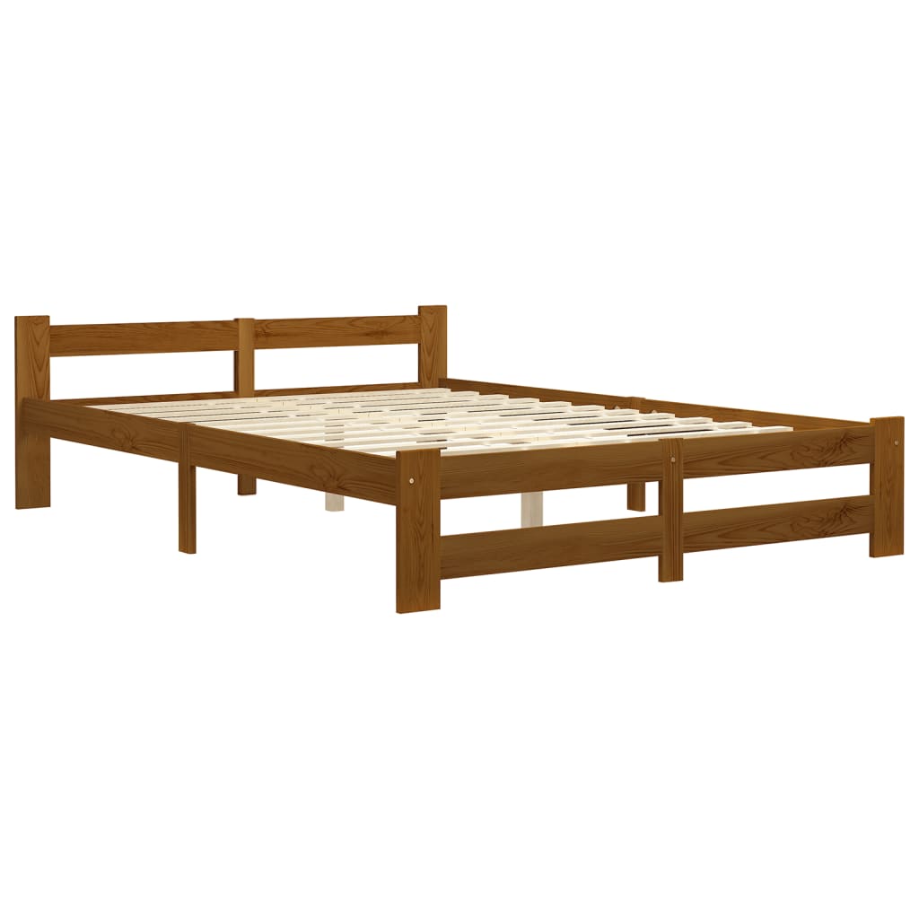 Giroletto In Legno Massello Di Pino VidaXL 140x200 Cm - Struttura Robusta E Design Salvaspazio, Senza Materasso