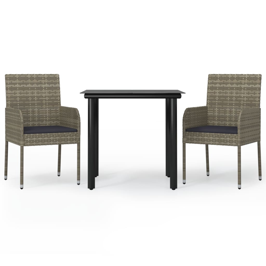Salon bas de jardin en Rattan synthétique Gris 2 personnes - 2