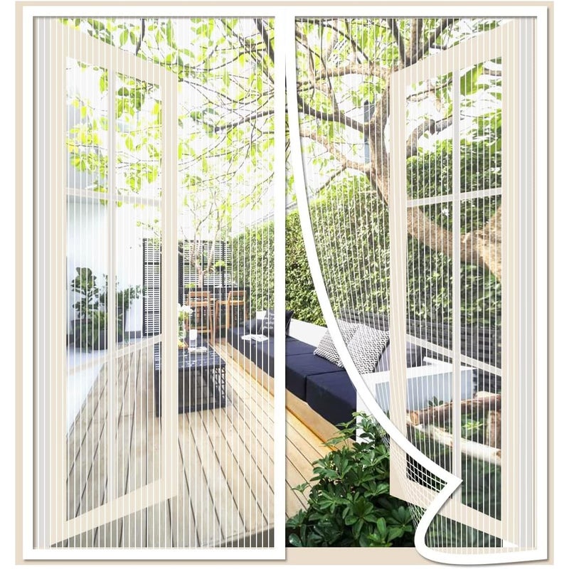 Moskitiera magnetyczna, przewiewna siatka, przeciw komarom, zamykana automatycznie, 70x140 cm, biała