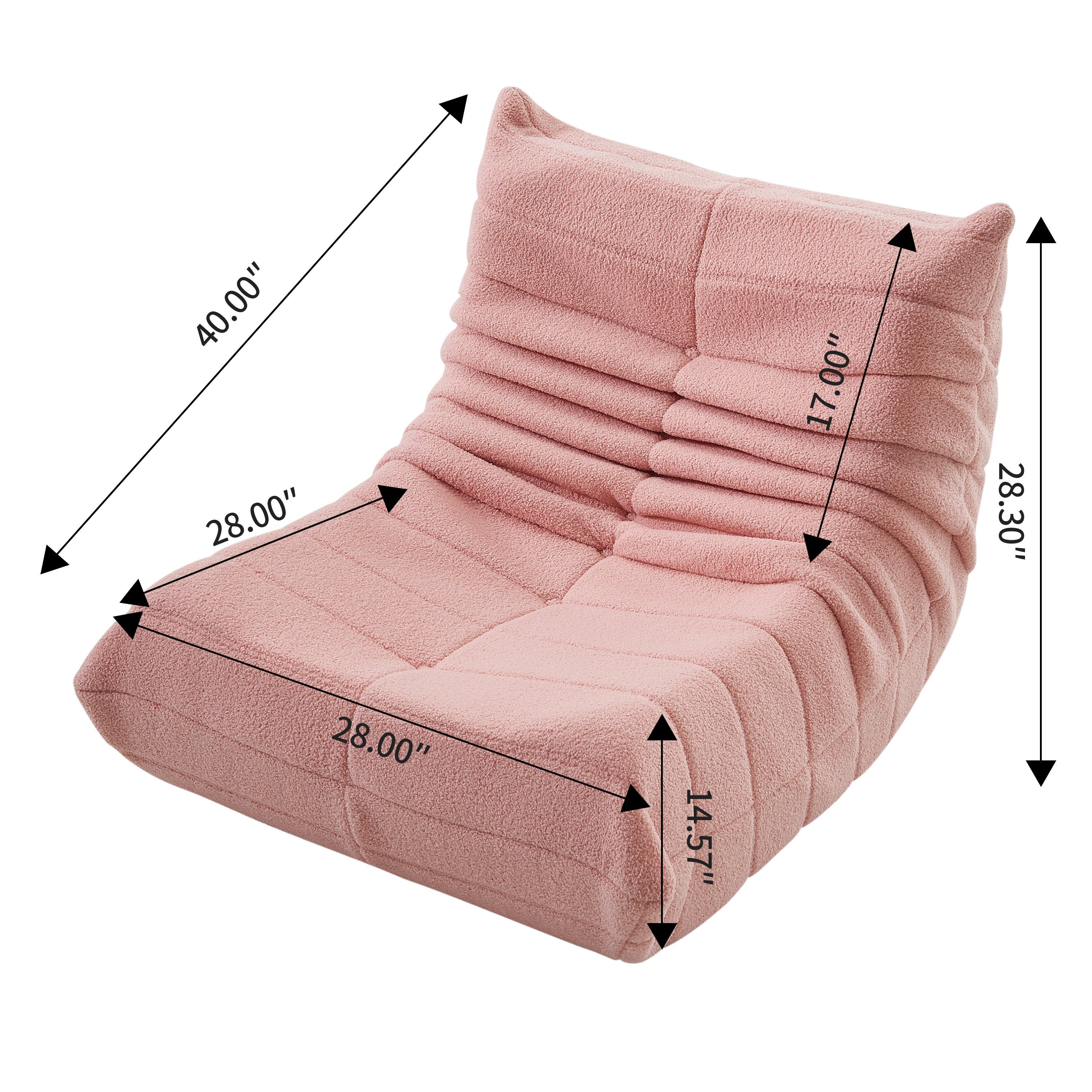 Canapé individuel Chillsessel Fauteuil de canapé paresseux, Rose - 4