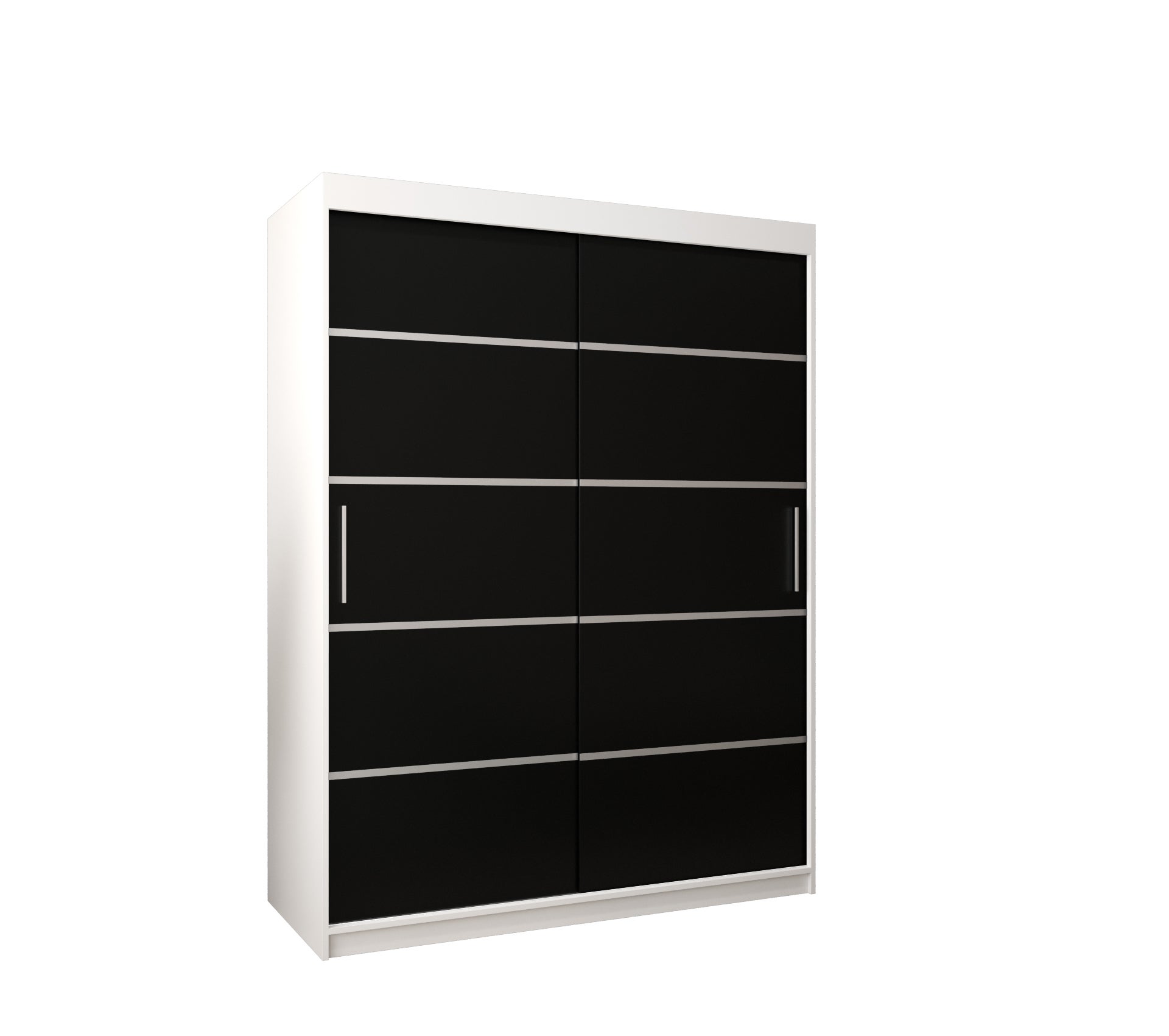 Szafa przesuwna garderoba Verona 1 150 x 62 x 200 cm Biały + Czarny - Abiks Meble