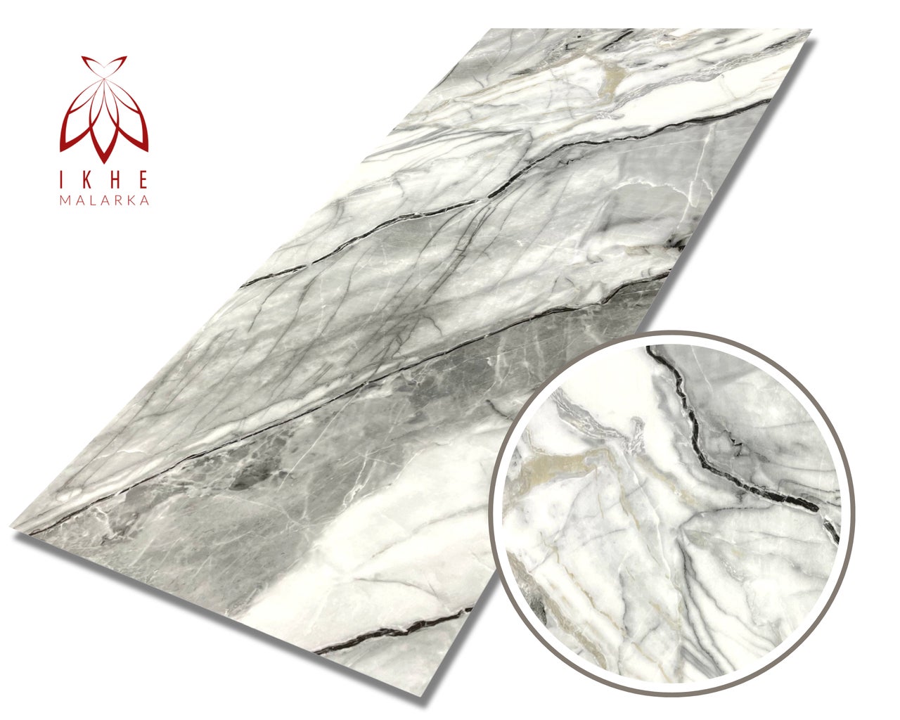 Panneau mural effet marbre – Revêtement PVC 120x60 cm | 2,5 mm | Résistant à l'eau, aux UV et à l'humidité | Alternative aux carreaux Grey01 - 2