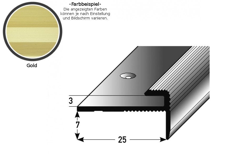 PROVISTON Profilé d'encadrement 25 x 10 x 900 mm Aluminium anodisé Profilé de finition Argent strié Percé - 7