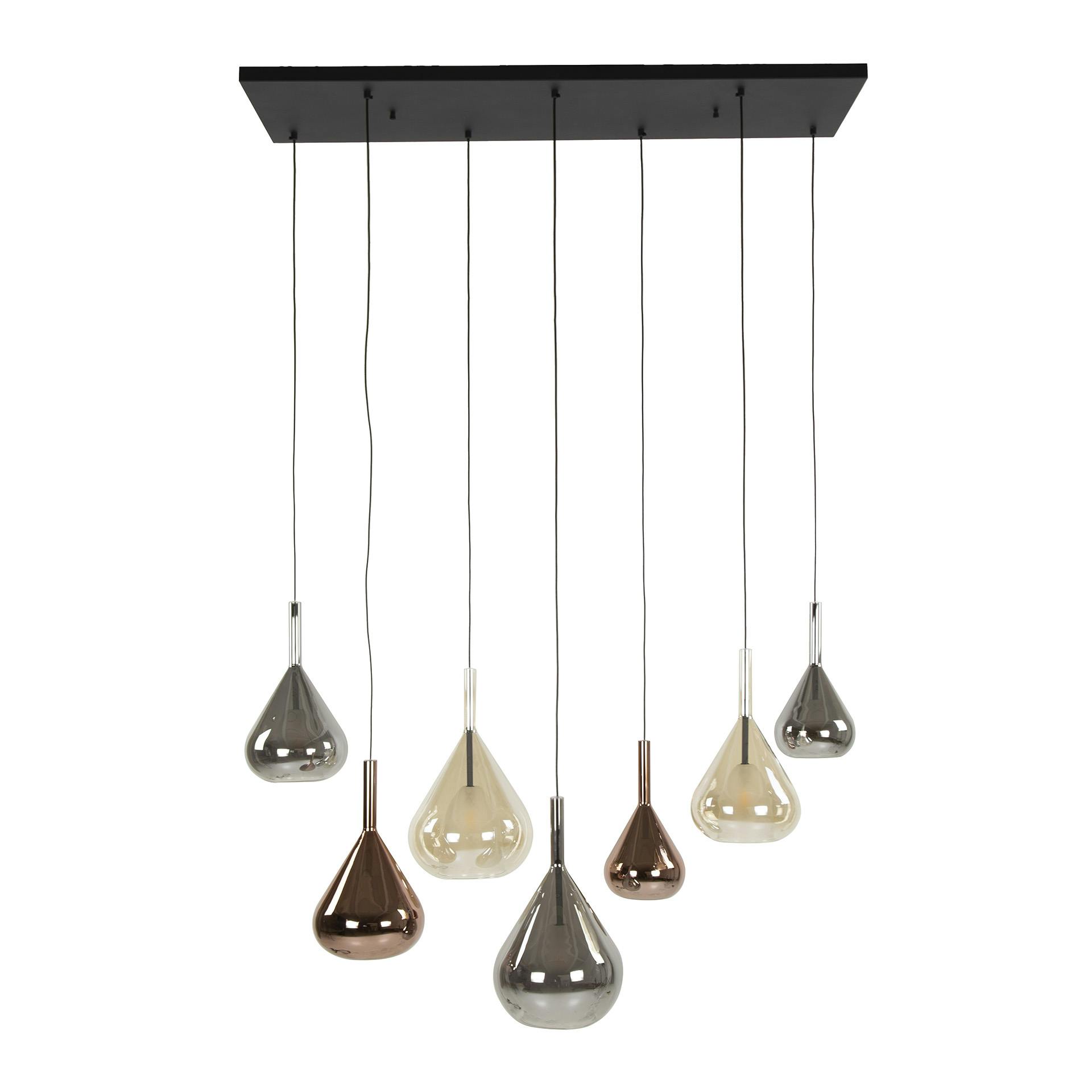 Suspension en verres assortis forme goutte 7 abat-jour NIAGARA - 5
