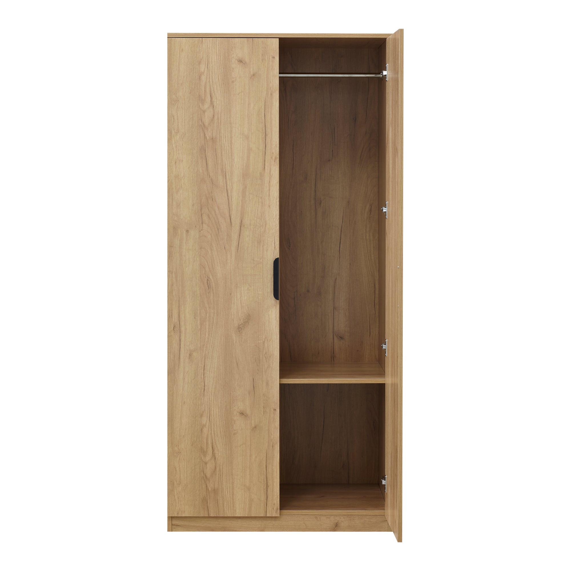 Armoire de chambre Eiselfing 1 penderie et 1 étagère MDF 176 x 80 x 52 cm effet chêne [en.casa] - 6
