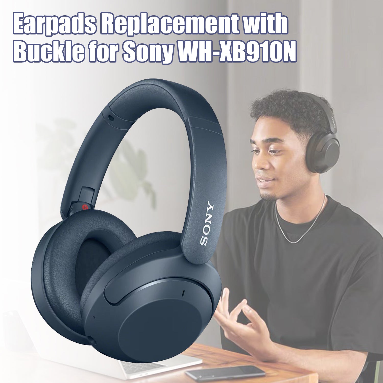 Coussinets d'oreille pour Sony WH-XB910N Blue - 2