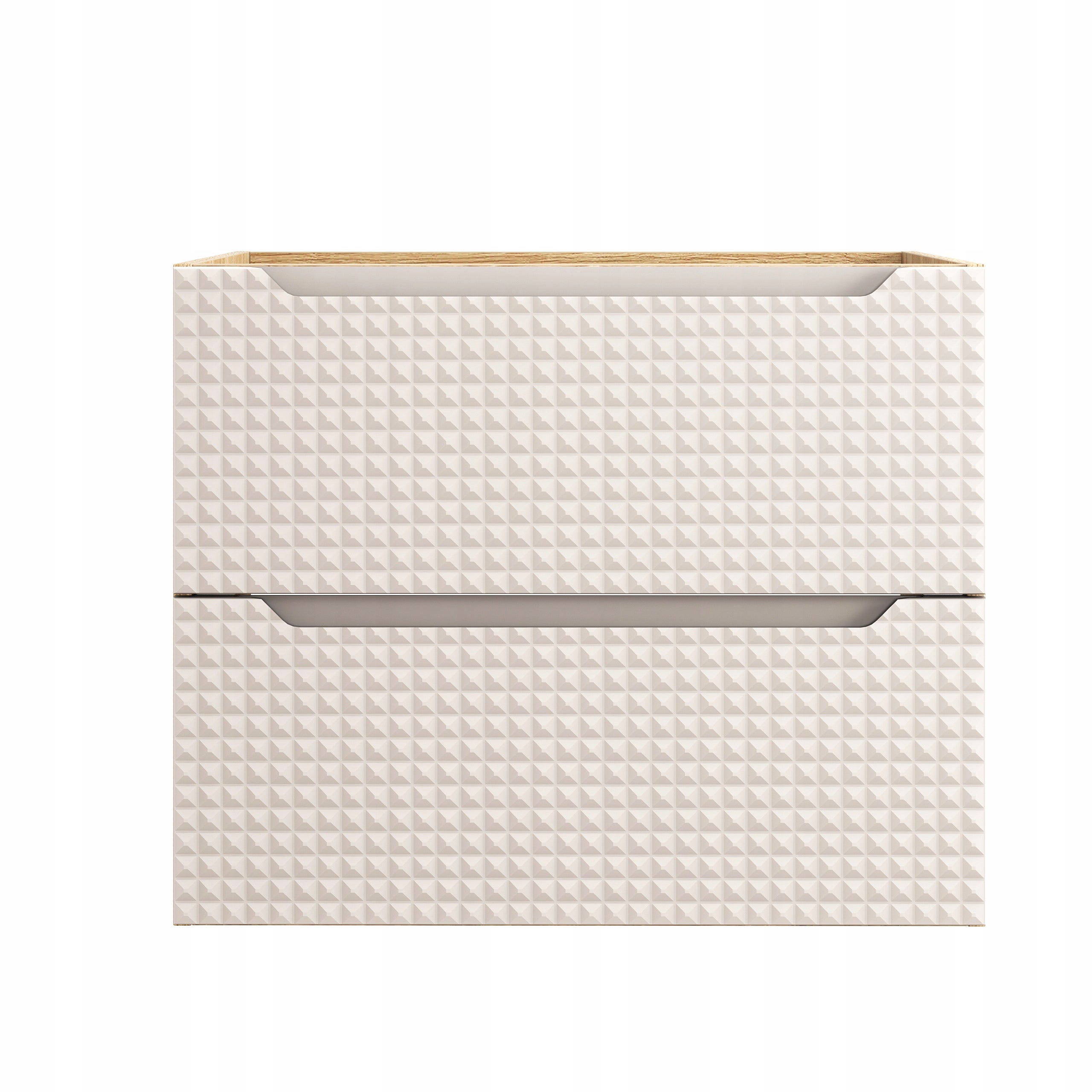 Szafka łazienkowa LUXOR 70 cm beżowa dąb olejowany front 3D MDF z szufladami - 3