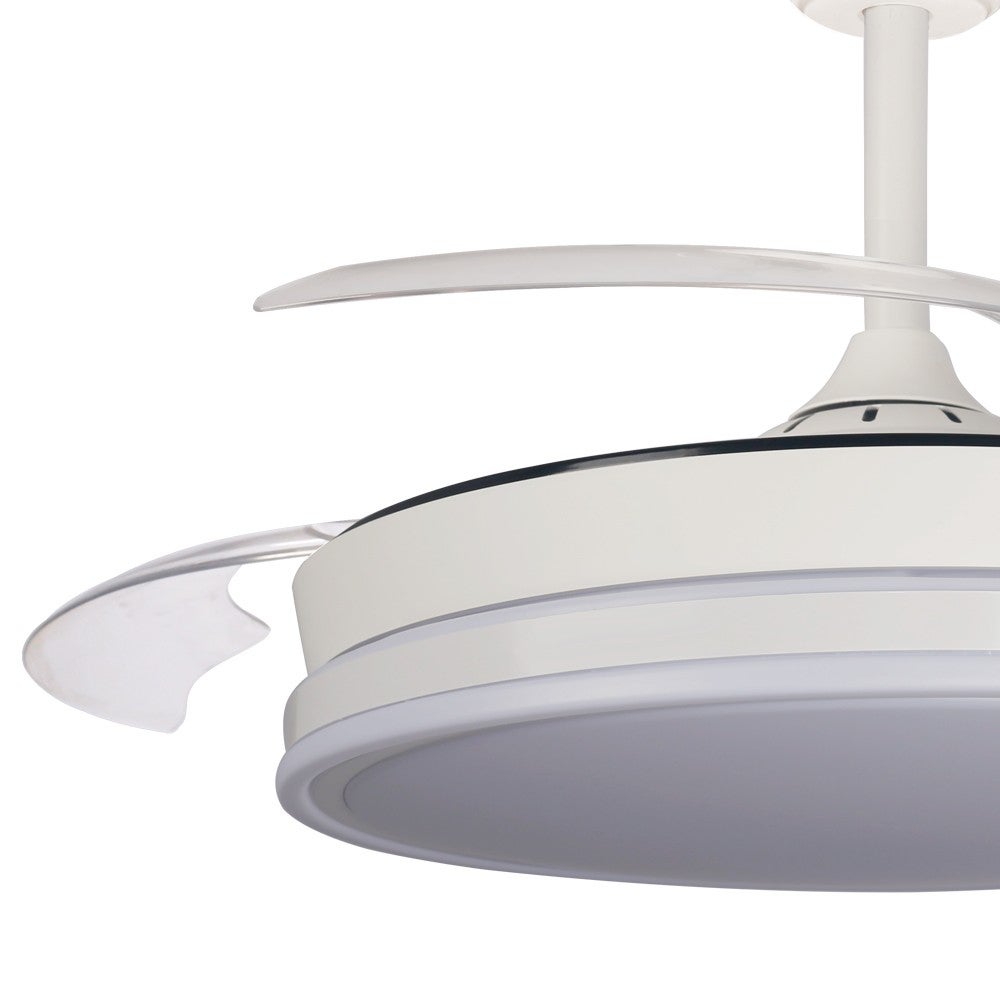 Ventilador de teto LED com lâminas retráteis Supereco Branco 45W 4400lm CCT com controle remoto - 2