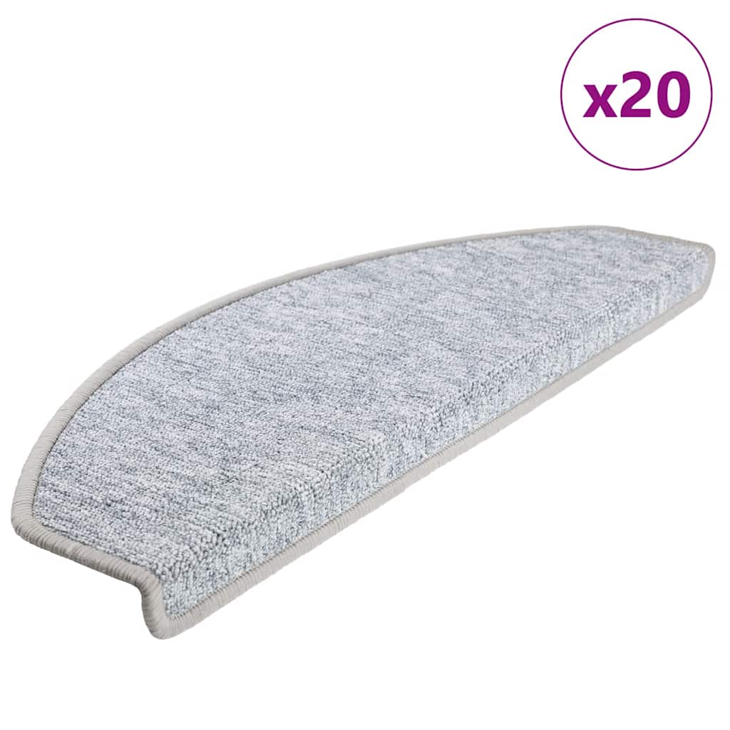 Maty na schody 20 szt. 65x24x4 cm Jasnoszare Półokrągłe Duże vidaXL