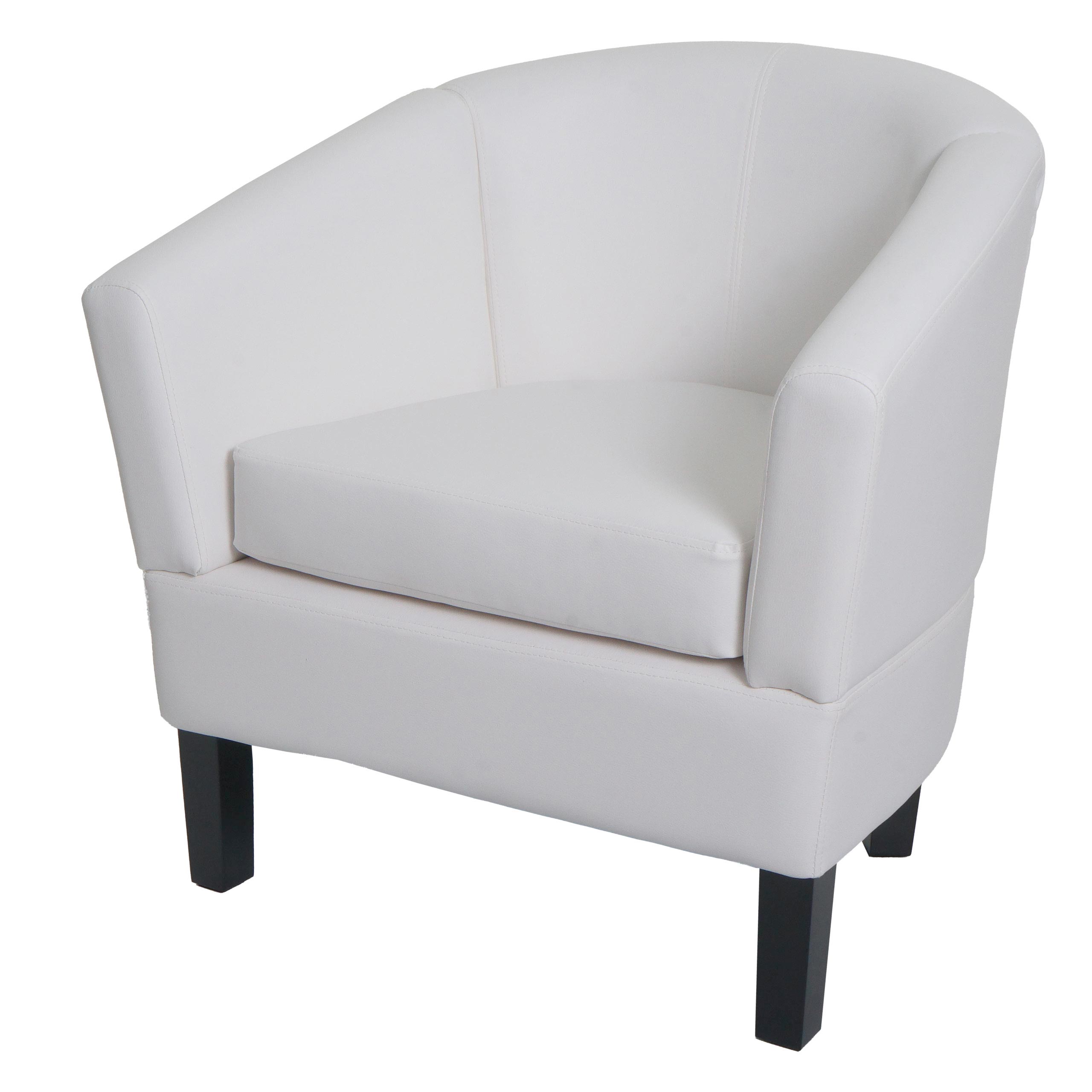 Fotel wypoczynkowy HWC-O17, fotel klubowy, fotel koktajlowy, certyfikat MVG, sztuczna skóra ~ biały