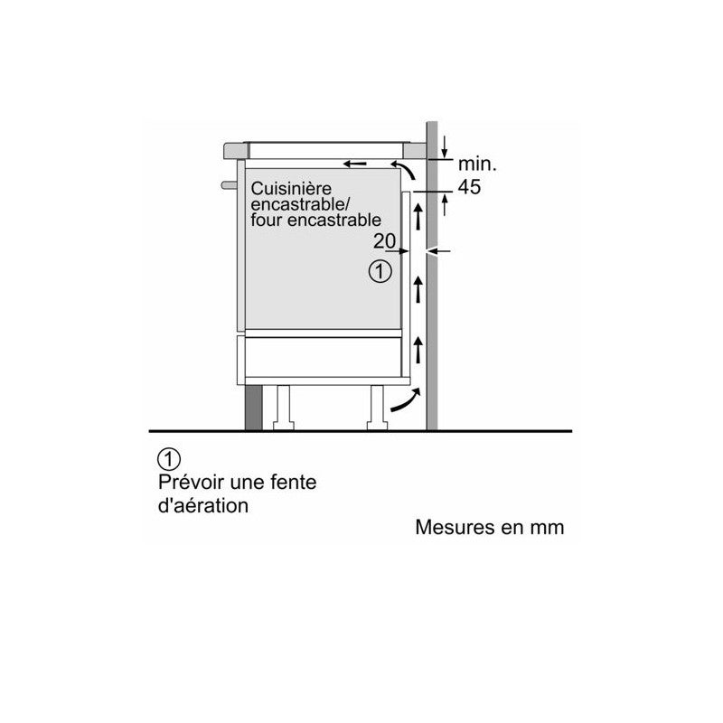 Table induction 60 cm - BOSCH Série 6 - 4 foyers - Noir - H5,1 x L59,2 x52,2 cm - PIE631HB1E - 3