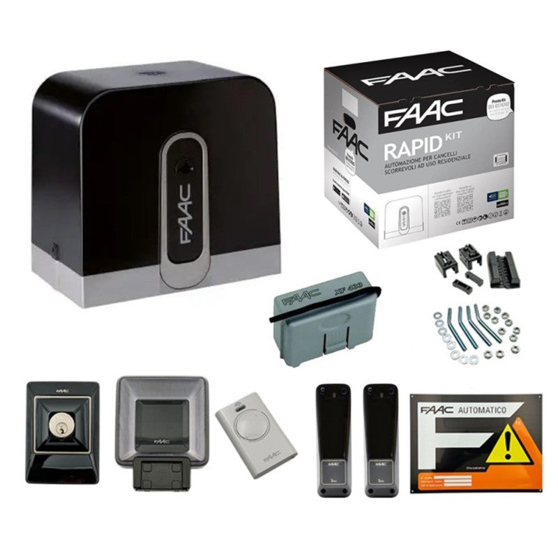 Faac kit motorisation rapid (ex cyclo) 24v dc 800 kg safe&green 105083 ...