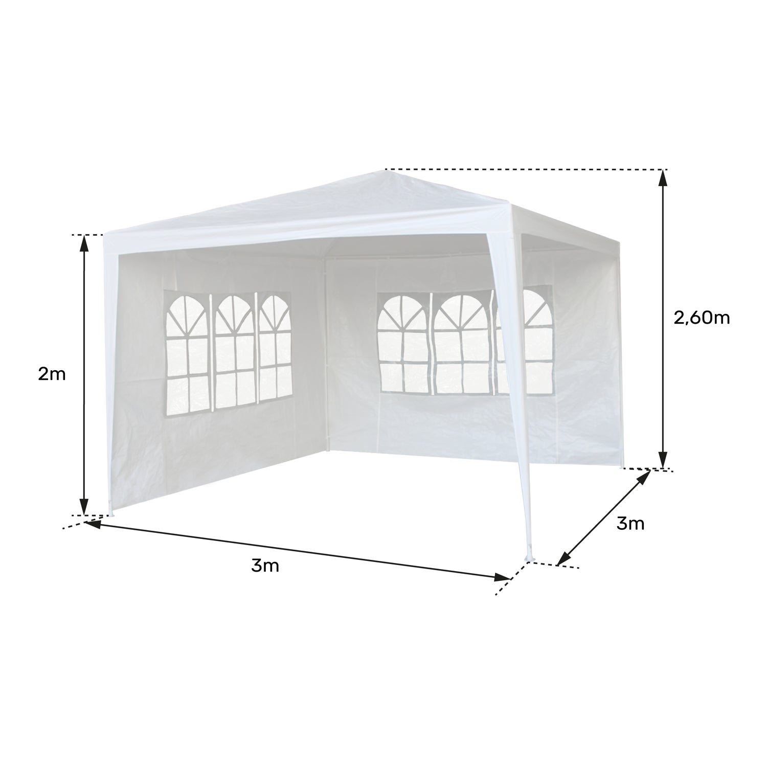 Tente de réception 3 × 3m TRAMONTANE - 5