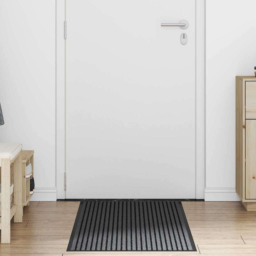 Dywanik wejściowy Czarny i szary 60 x 150 cm Polipropylen i PVC vidaXL