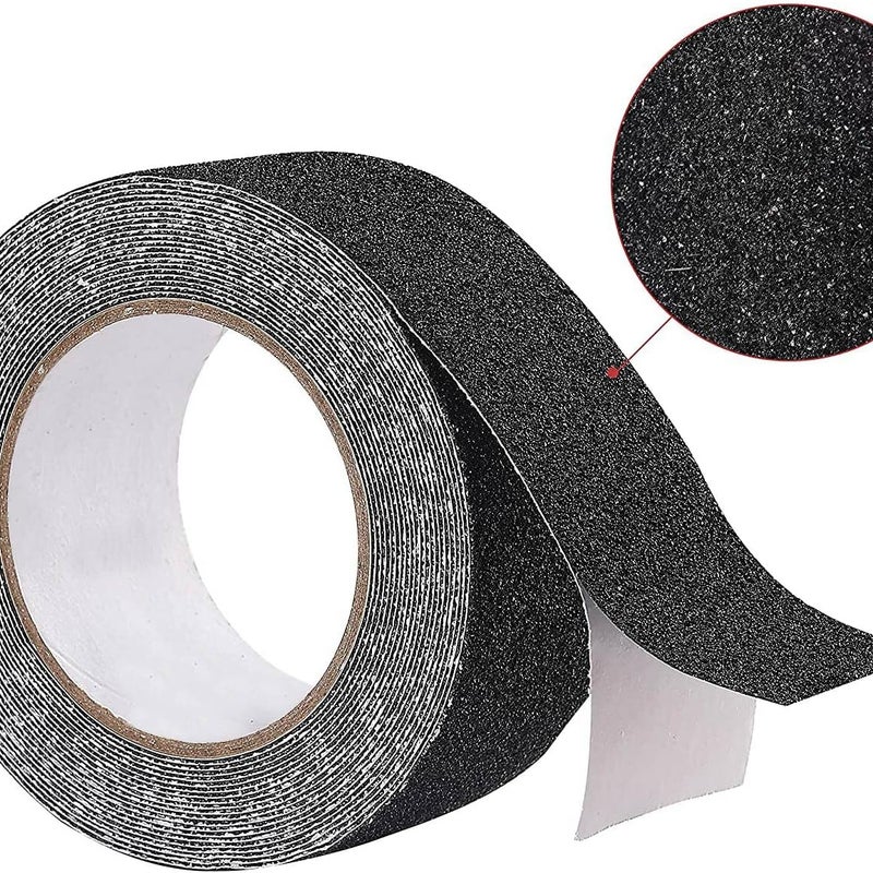 Taśma antypoślizgowa na schody 5 m x 2,5 cm, czarna, antypoślizgowa taśma samoprzylepna, antypoślizgowa taśma samoprzylepna do stosowania na zewnątrz