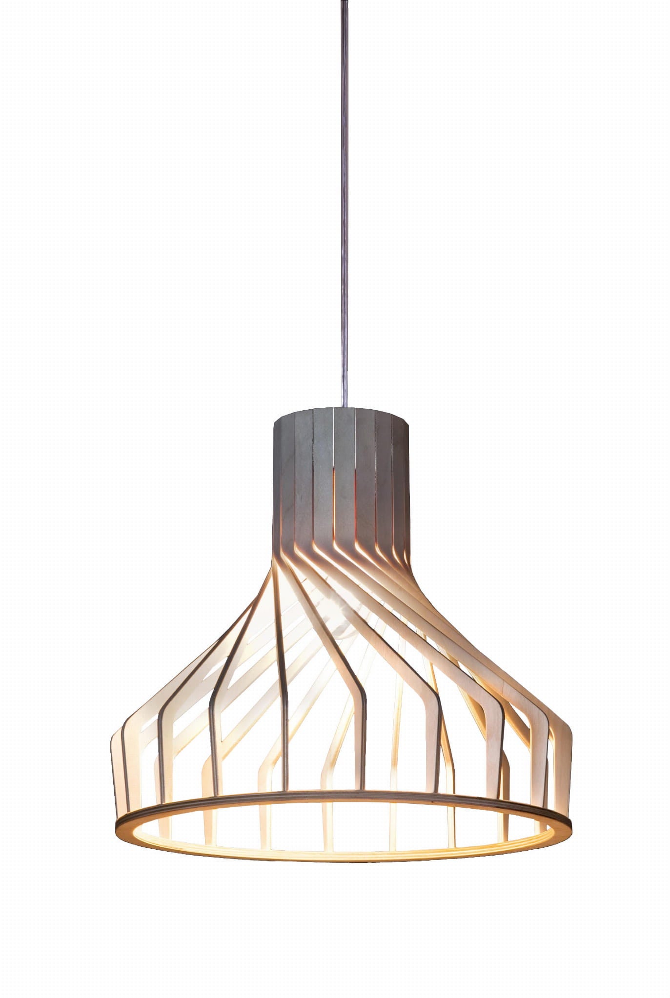 Lampa wisząca Bio biała naturalne drewno 1xE27x40W wym: 150 x 38 x 38 cm metal Nowodvorski Lighting
