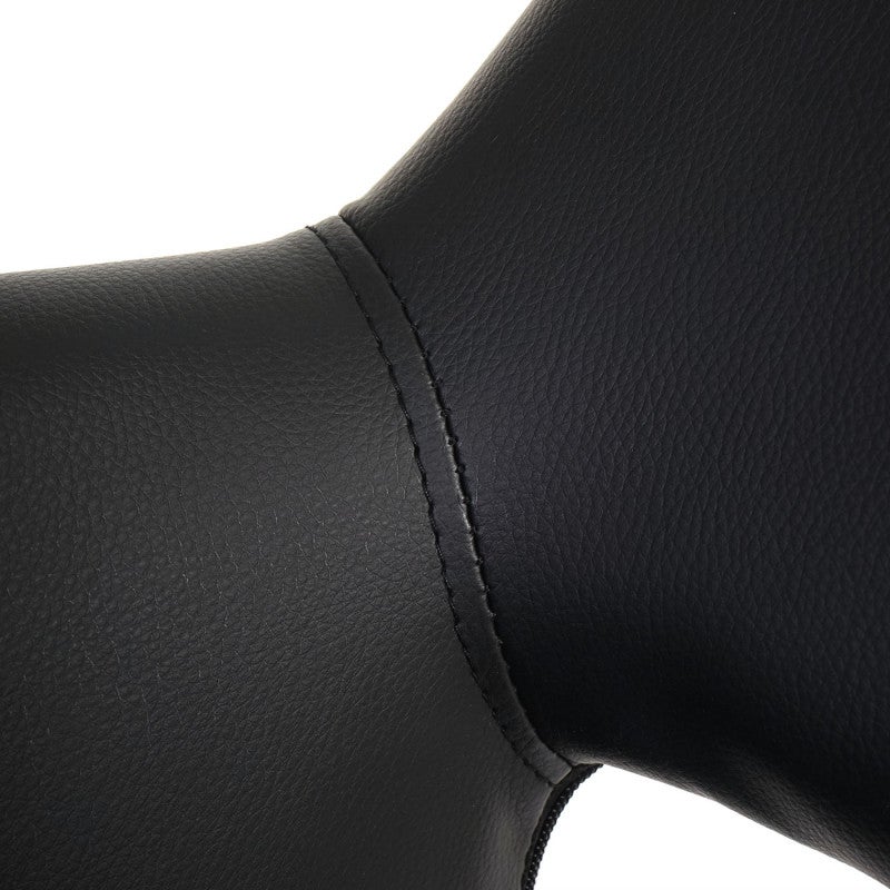 Krzesło do jadalni HWC-A50 II, krzesło kuchenne, design retro 50s ~ imitacja skóry, czarne, jasne nogi