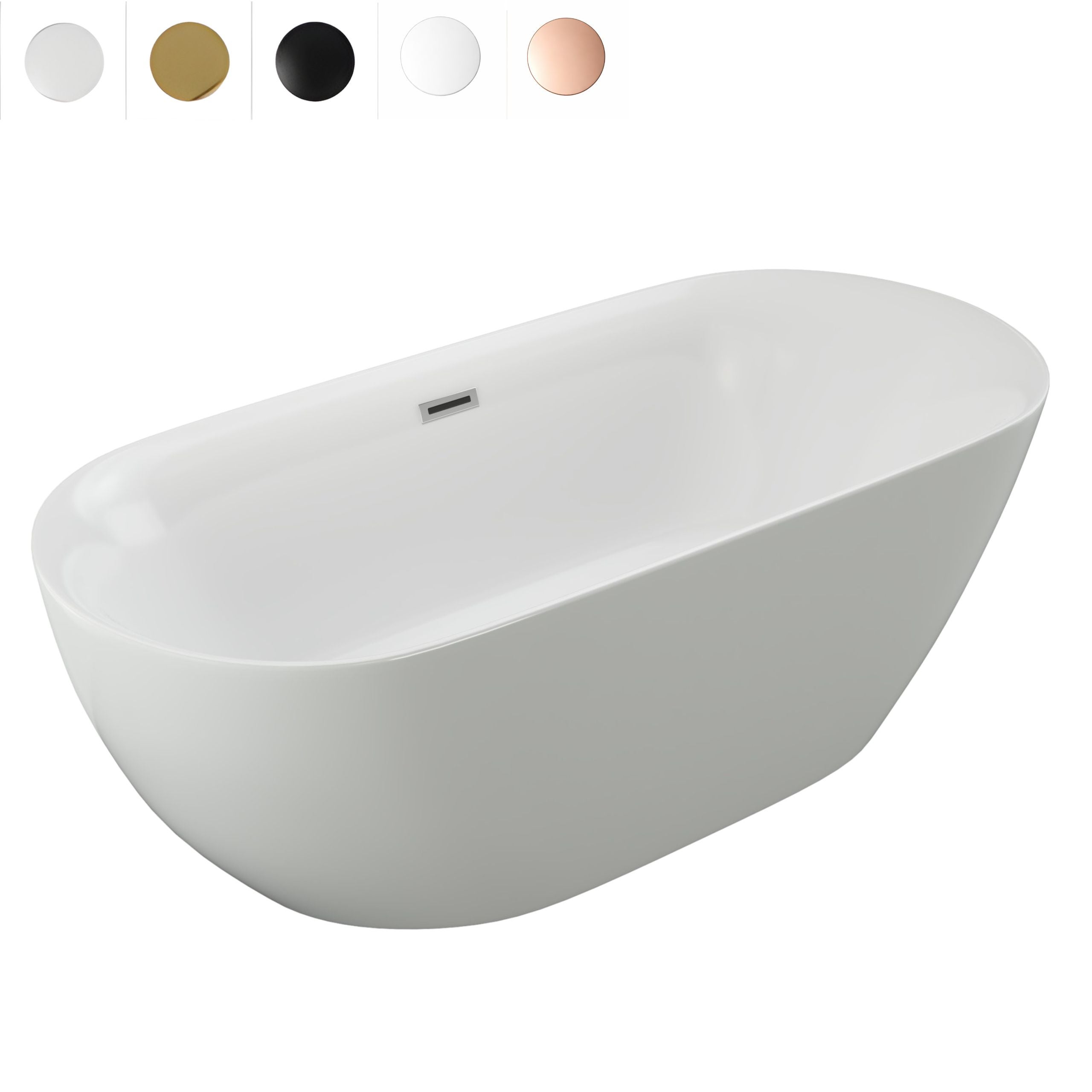 WANNA WOLNOSTOJĄCA MIA AKRYLOWA 150 X 75 BIAŁA + SYFON KOREK PRZELEW 5 KOLORÓW