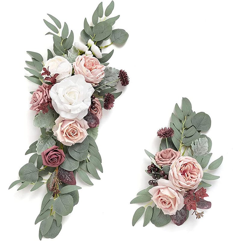 EESLL Kit di fiori artificiali per arco di nozze (confezione da 3), 2 pezzi di rosa bianca con 1 pezzo di tessuto bianco trasparente drappeggiato EESLL Kit di fiori artificiali per arco di nozze (confezione da 3), 2 pezzi di rosa bianca con 1 pezzo di tessuto bianco trasparente drappeggiato