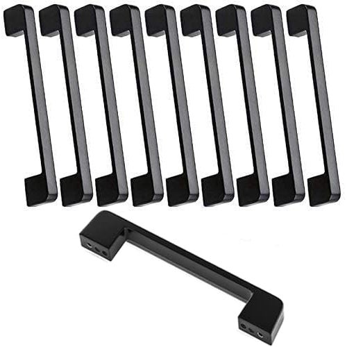 10 szt. uchwytów meblowych, rozstaw osi 160 mm - czarne uchwyty do drzwi kuchennych, uchwyty barowe, czarne uchwyty kuchenne, 160 mm